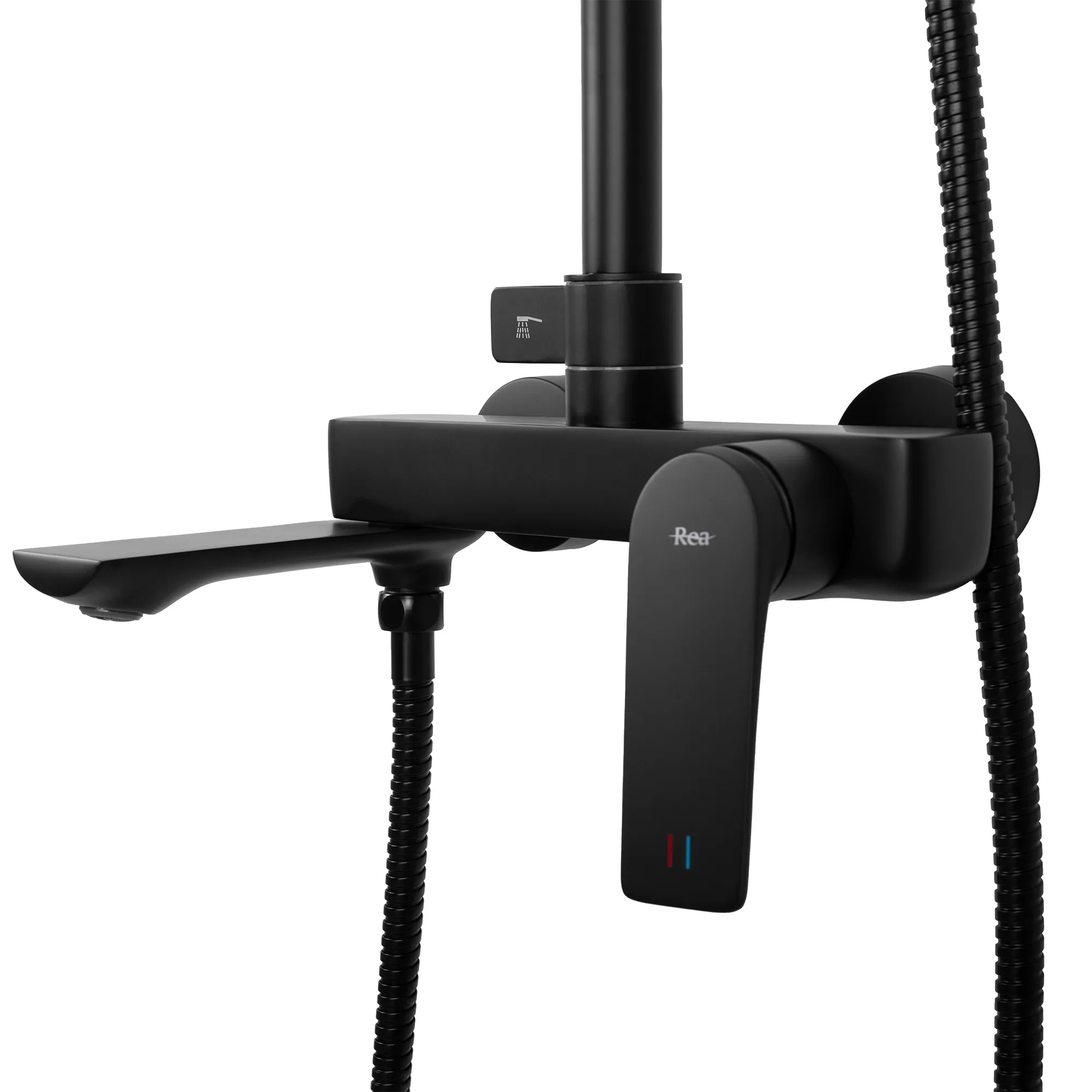 Set de duș finisaj negru mat înălțime 153 cm model Avalon Black [6]