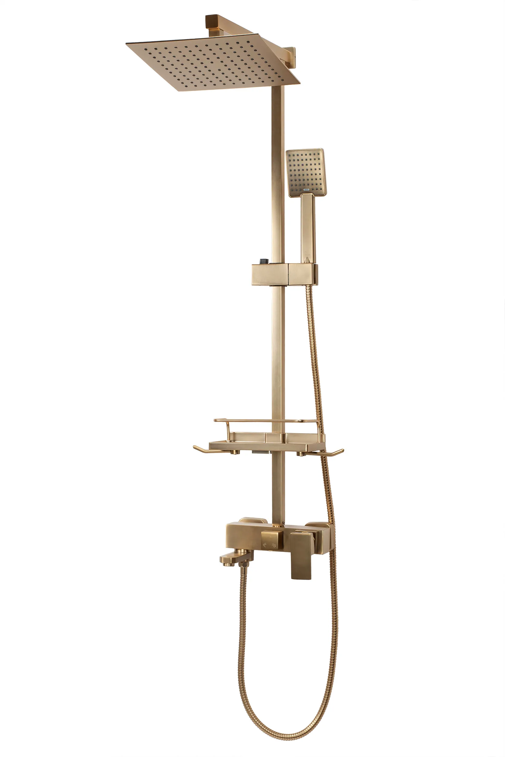 Set de duș culoare auriu periat înălțime 102 cm material alamă/ABS model Jack Gold Brushed [4]