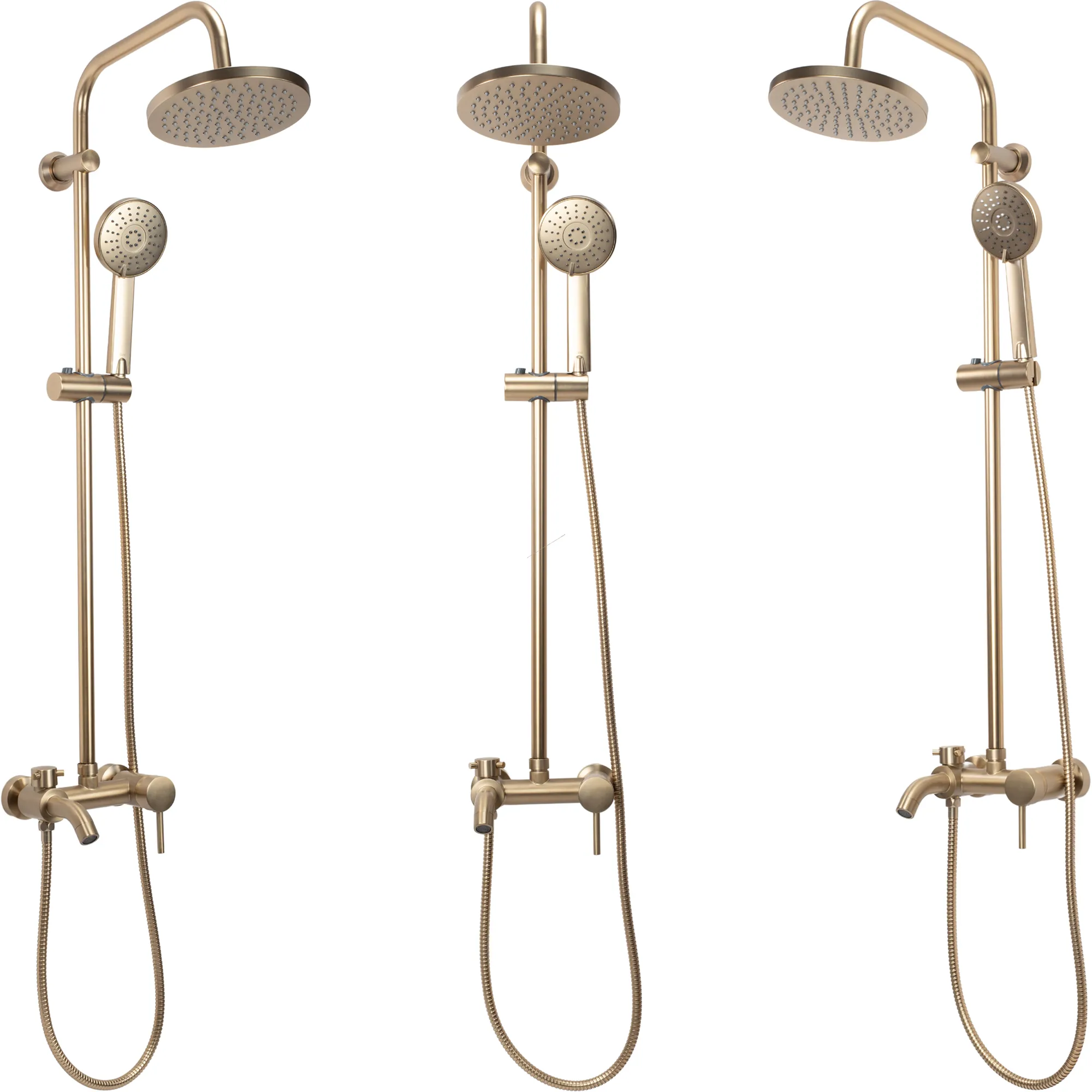 Set de duș culoare auriu periat înălțime 100 cm material alamă/ABS model Luis Gold Brushed [4]