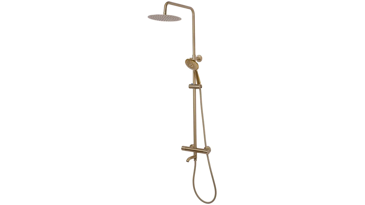 Set de duș cu termostat culoare auriu periat înălțime 117 cm model Lungo Gold Brushed [5]