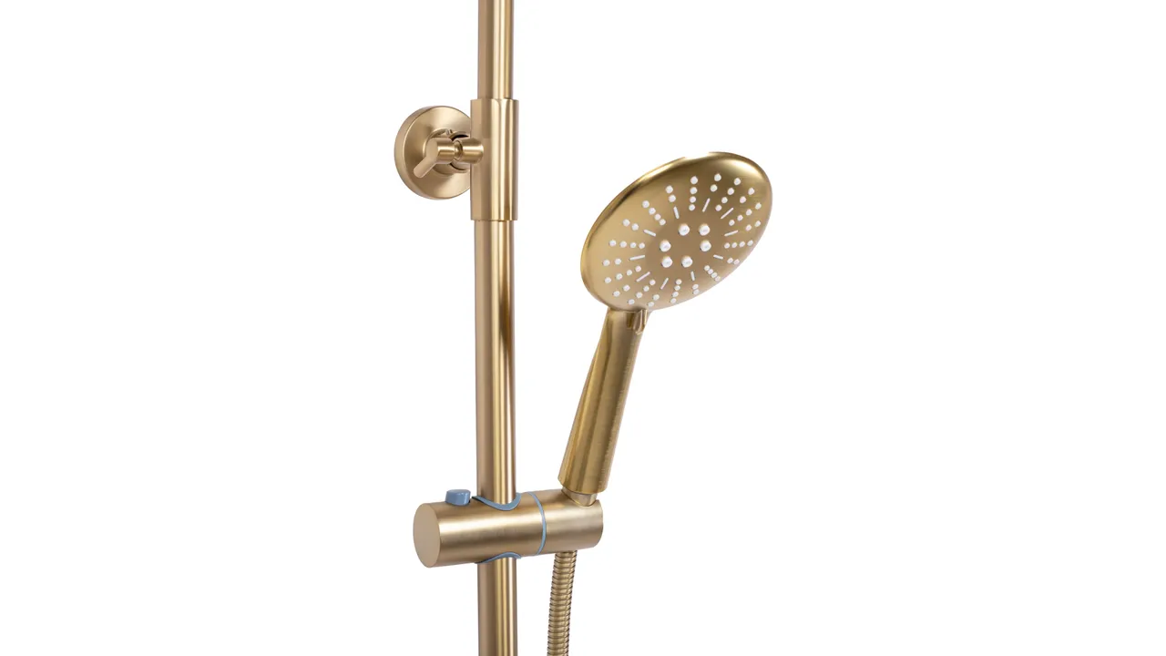 Set de duș cu termostat culoare auriu periat înălțime 117 cm model Lungo Gold Brushed [7]