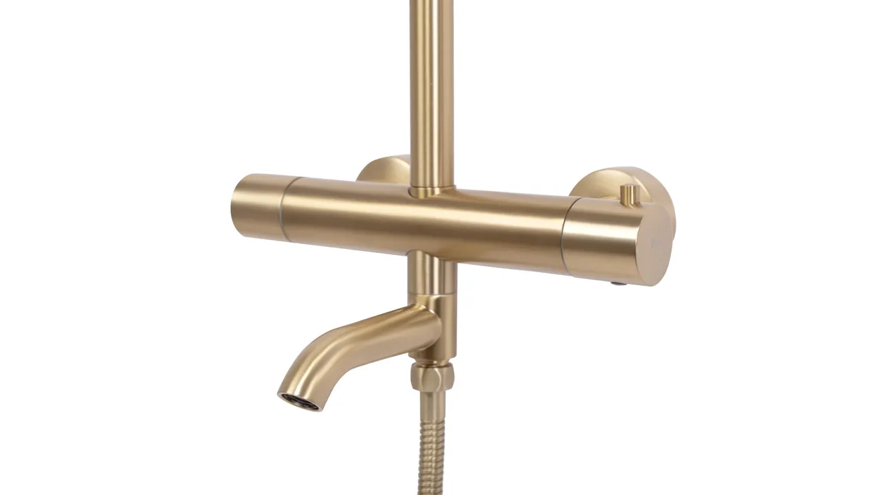 Set de duș cu termostat culoare auriu periat înălțime 117 cm model Lungo Gold Brushed [6]