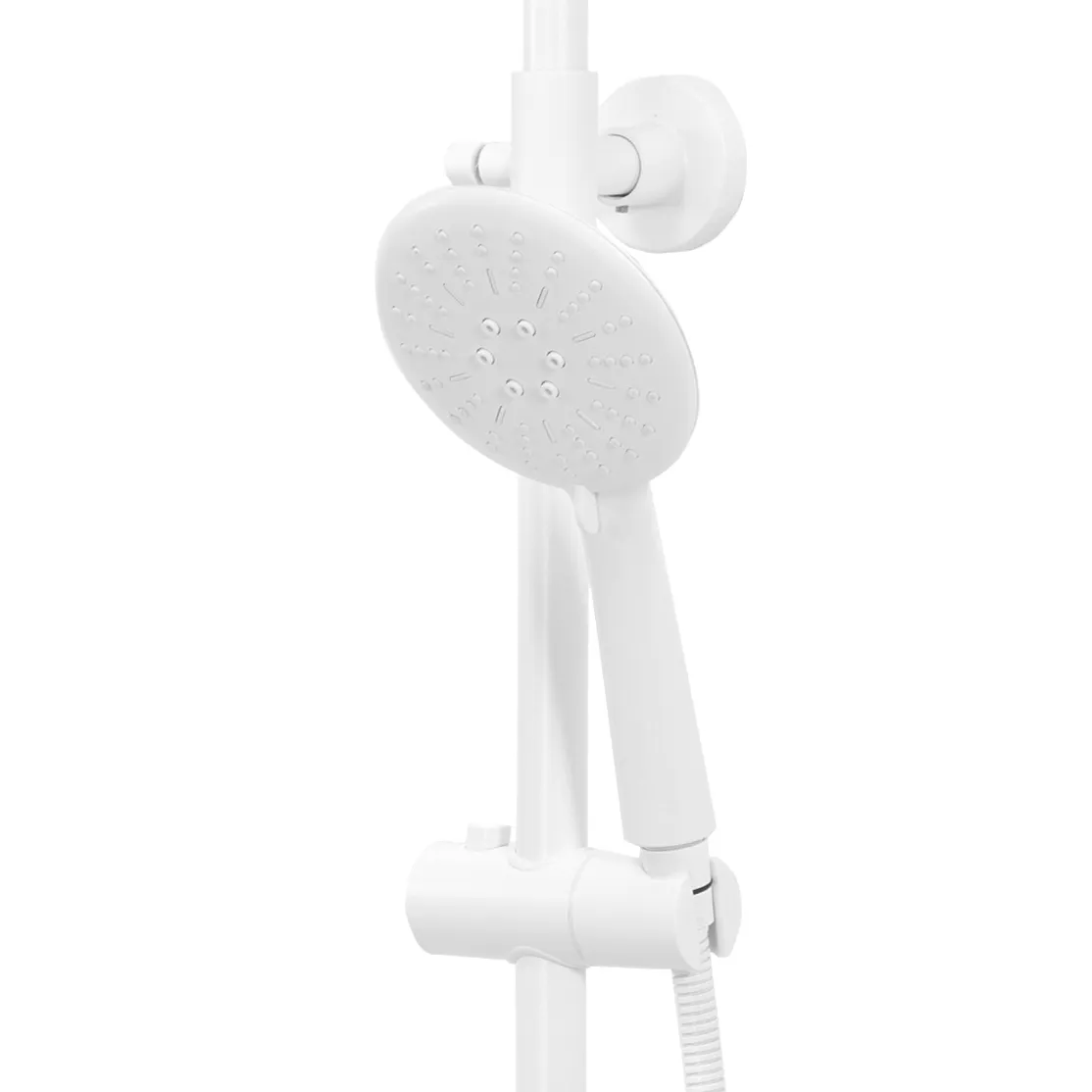Set de duș cu termostat finisaj alb mat înălțime 117 cm material alamă/ABS model Lungo White Matt [8]