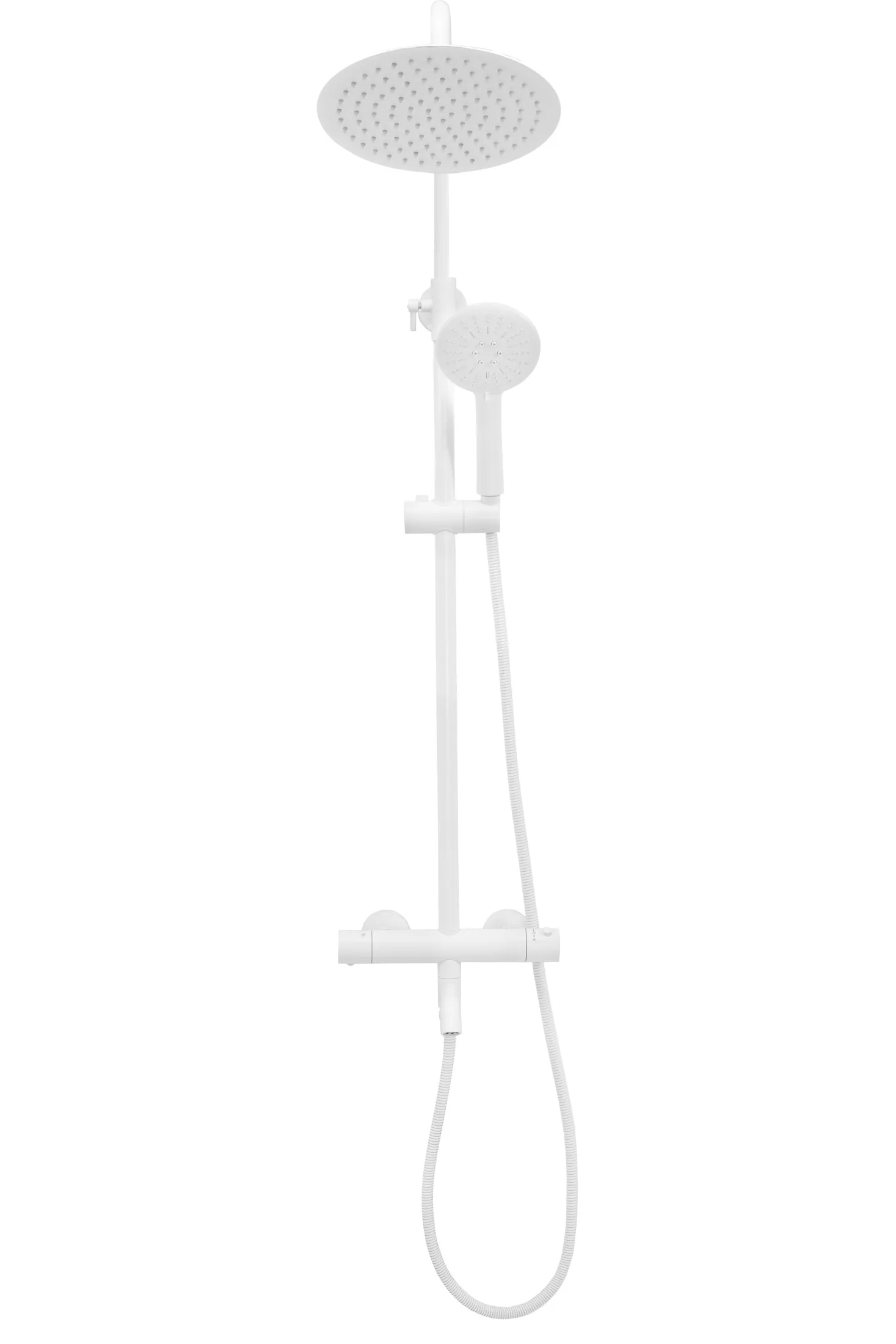 Set de duș cu termostat finisaj alb mat înălțime 117 cm material alamă/ABS model Lungo White Matt [2]