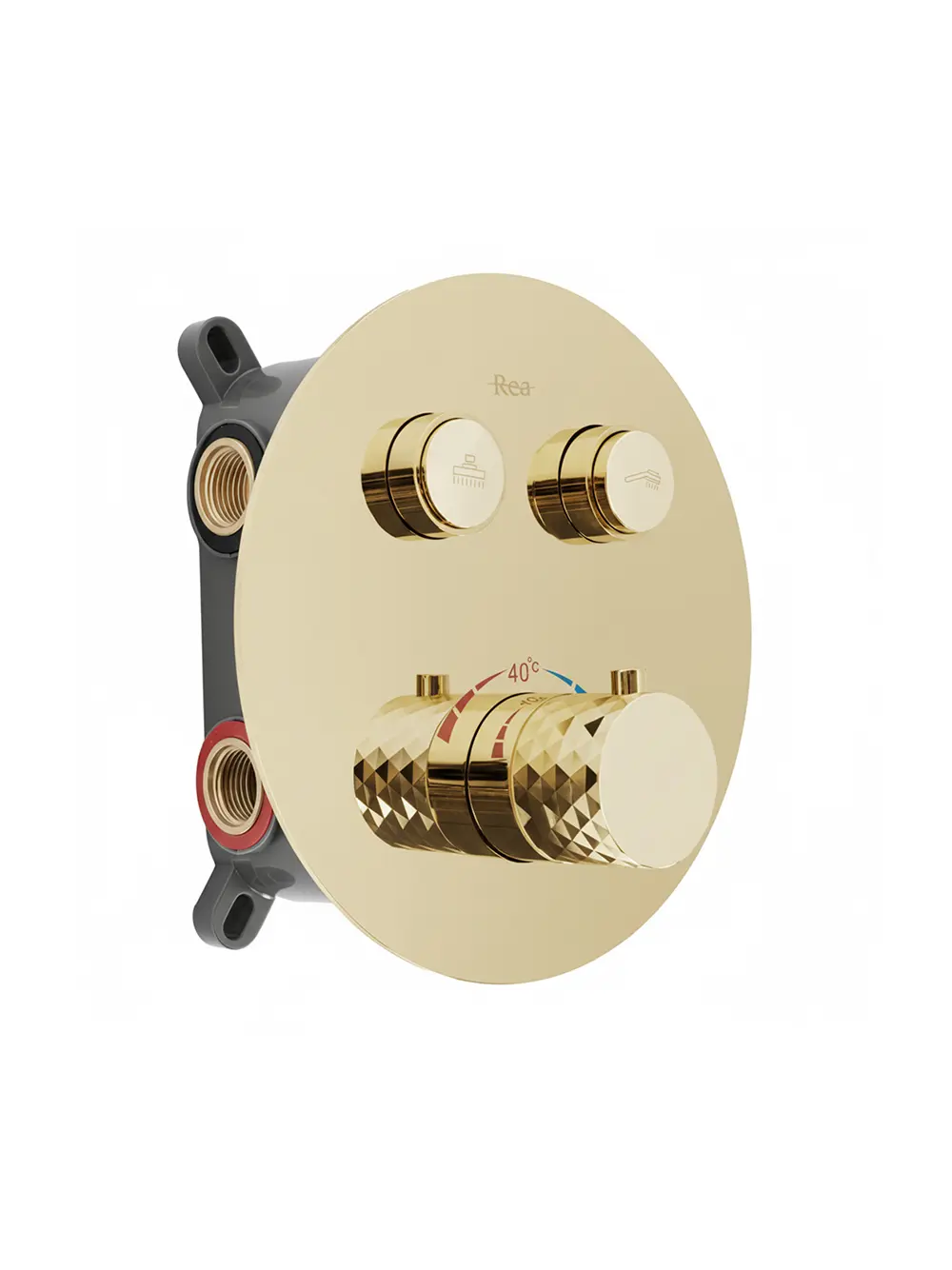 Set de duș cu termostat finisaj auriu lucios model Lungo Diamond Gold [2]