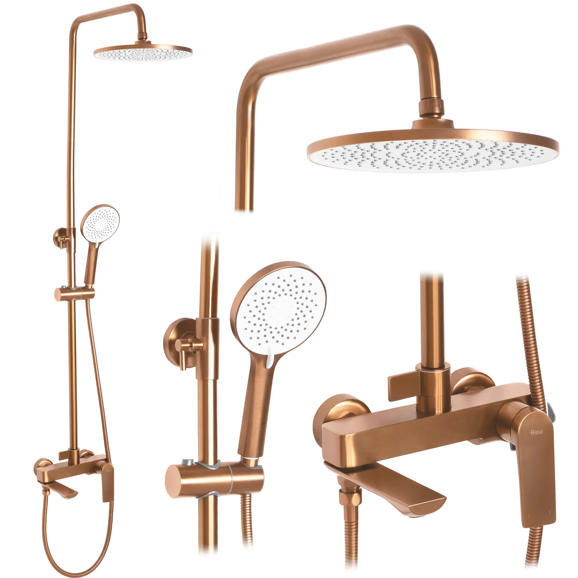 Set de duș finisaj cupru periat înălțime 130 cm model Avalon Copper Brushed [2]