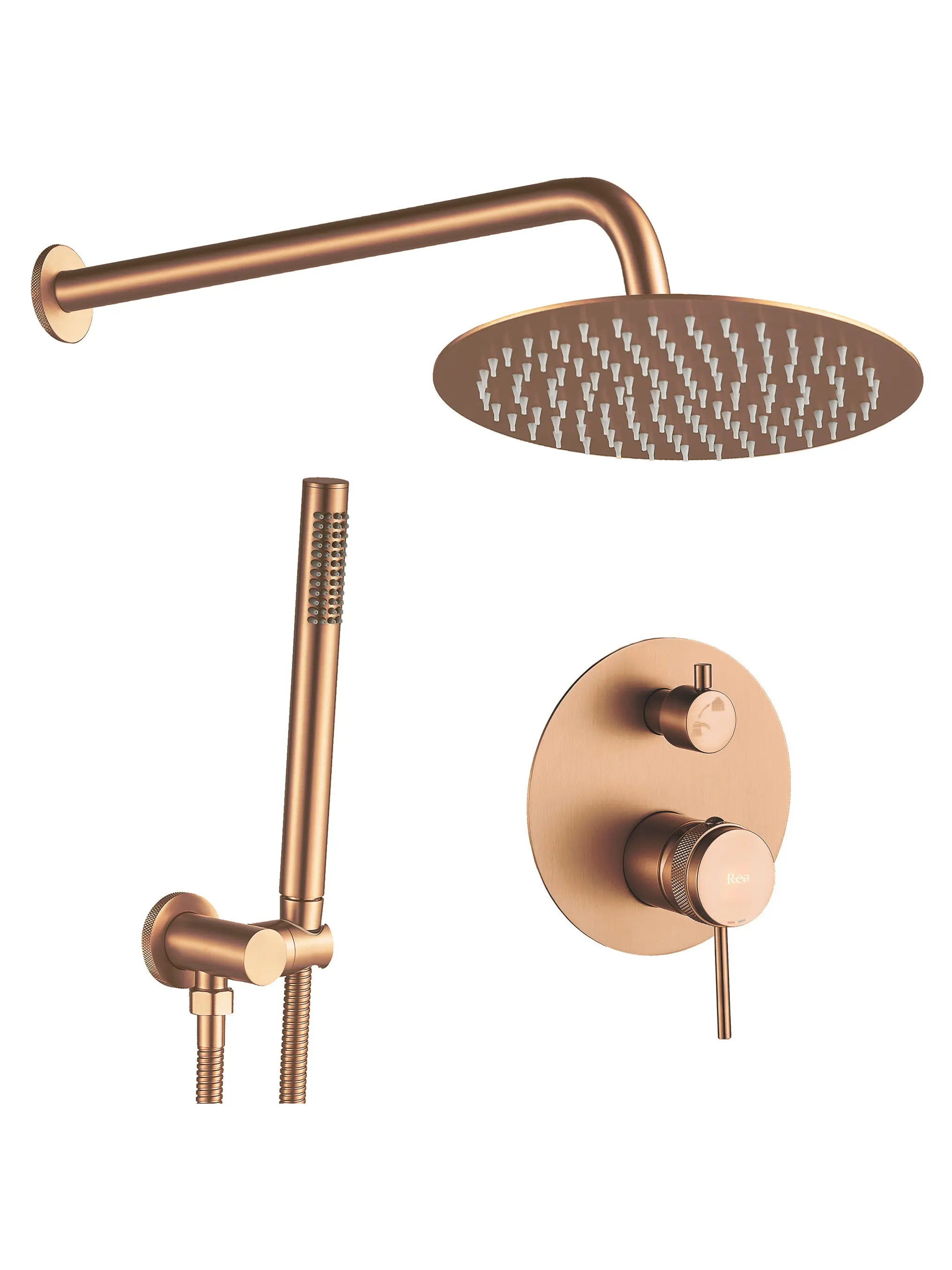 Set de duș  finisaj cupru periat înălțime 15.5 cm model Lungo Grip Brushed Copper [1]