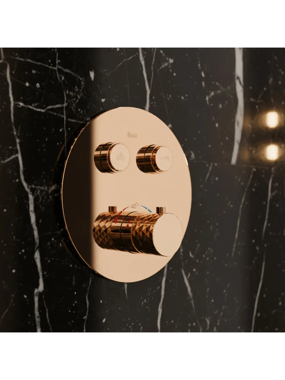 Set de duș cu termostat finisaj cupru lucios model Lungo Diamond Copper [2]