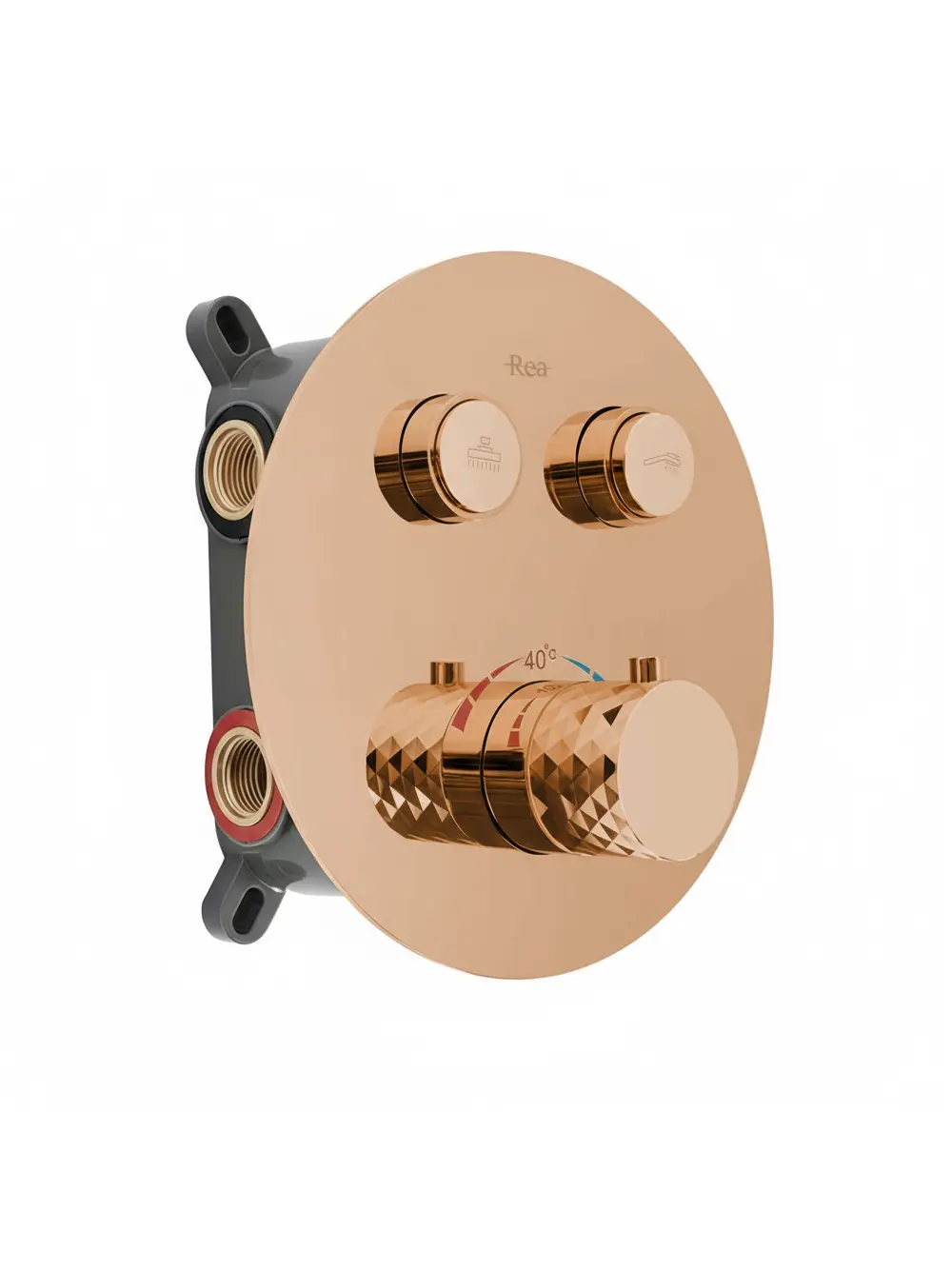 Set de duș cu termostat finisaj cupru lucios model Lungo Diamond Copper [4]