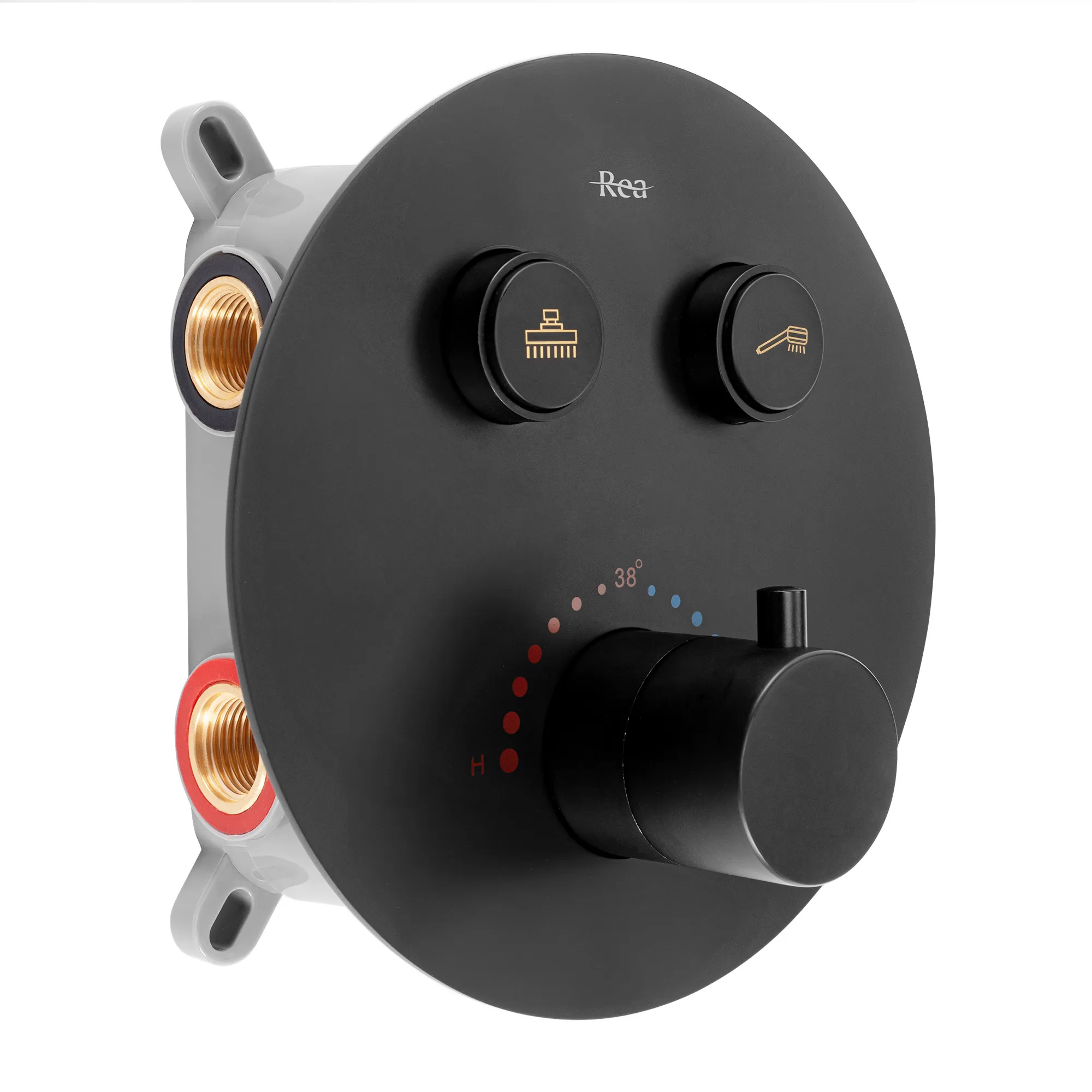 Set de duș cu termostat finisaj negru mat înălțime 18 cm model Lungo Black Matt [2]