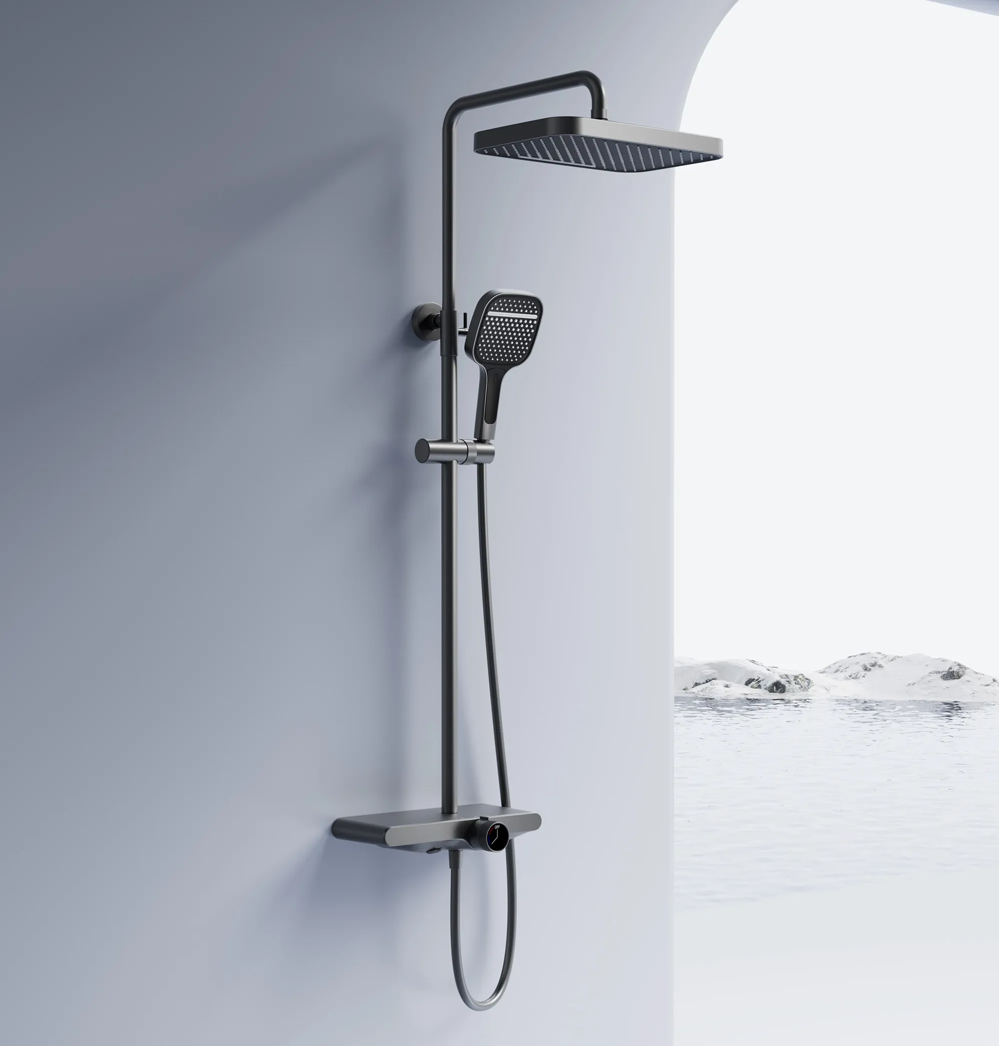 Set de duș finisaj titanium înălțime 100 cm model Bari Titanium [3]