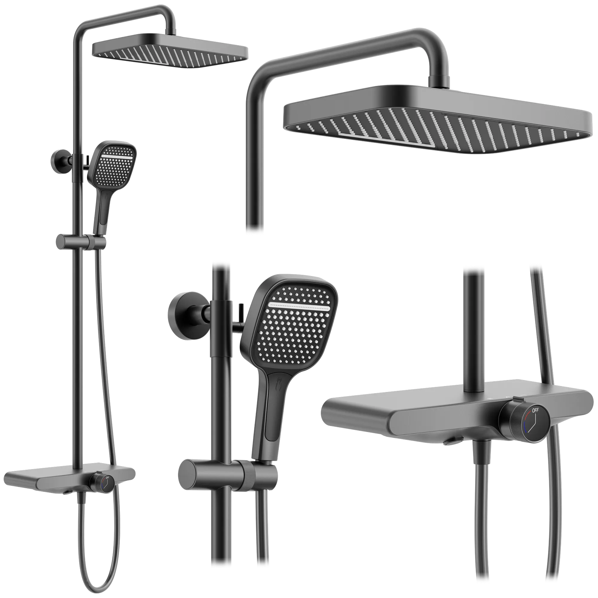 Set de duș finisaj titanium înălțime 100 cm model Bari Titanium [2]
