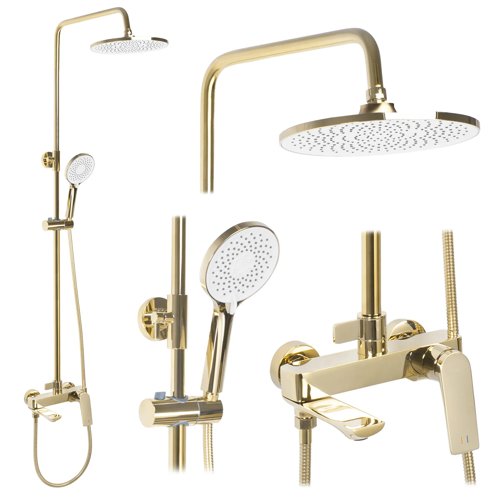 Set de duș culoare auriu înălțime 153 cm material alamă/ABS model Avalon Gold [3]