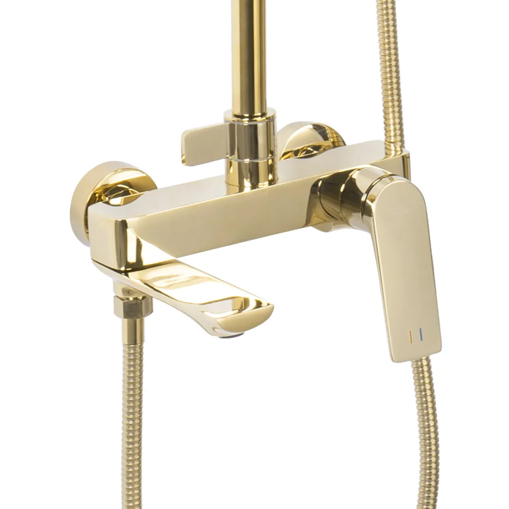 Set de duș culoare auriu înălțime 153 cm material alamă/ABS model Avalon Gold [4]