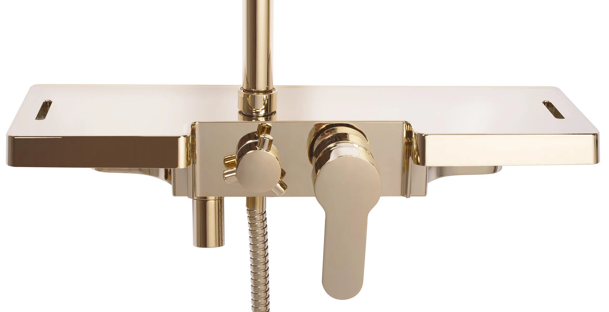 Set de duș culoare auriu înălțime 105 cm material alamă/ABS model Bravo Gold [5]