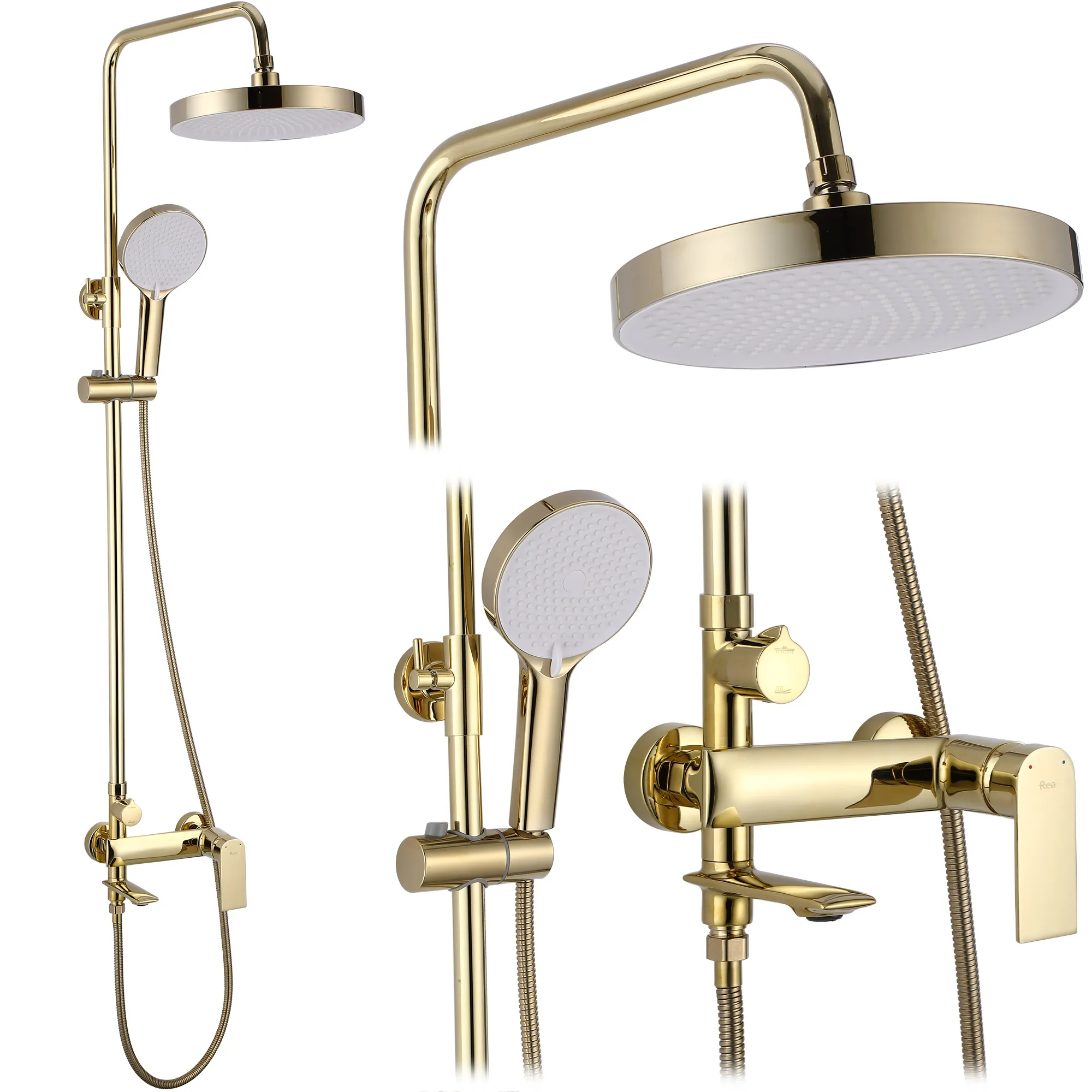 Set de duș culoare auriu înălțime 136 cm material alamă/ABS model Veneta Gold [2]