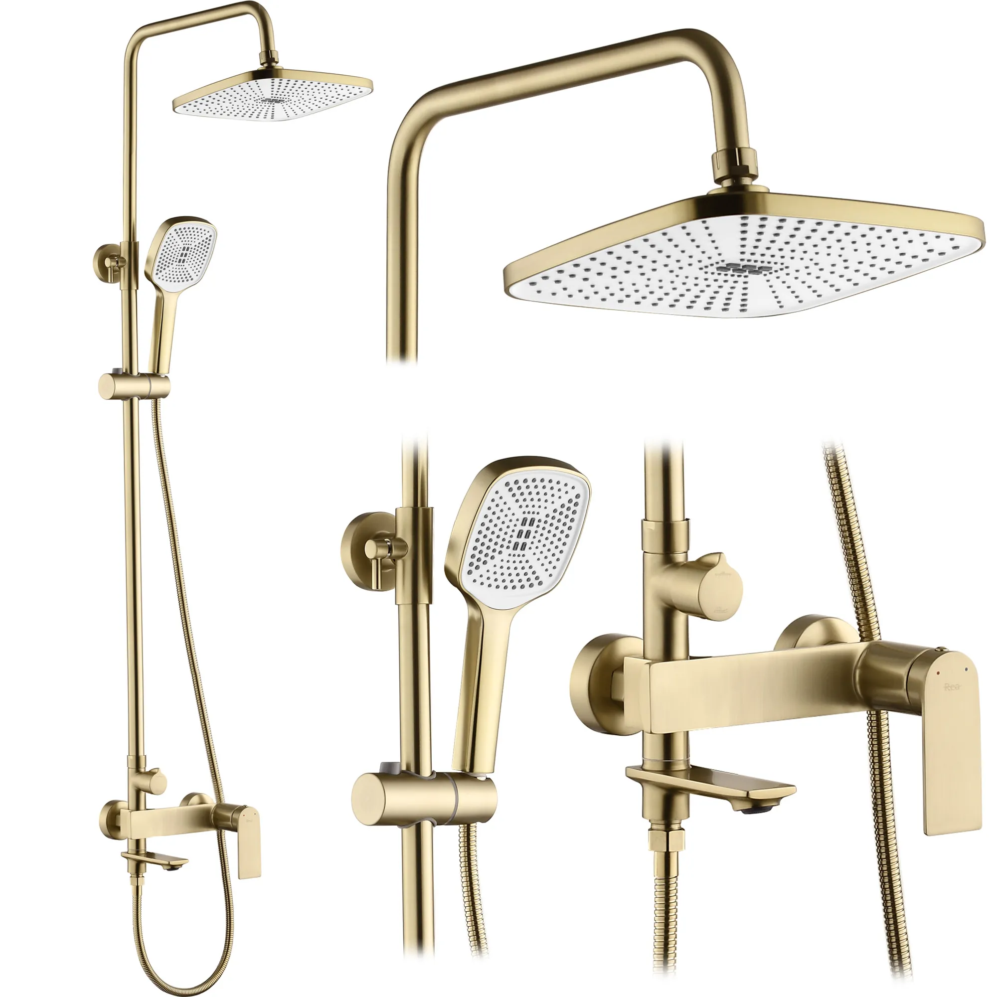 Set de duș culoare auriu periat înălțime 135 cm model Storm Gold Brush [2]
