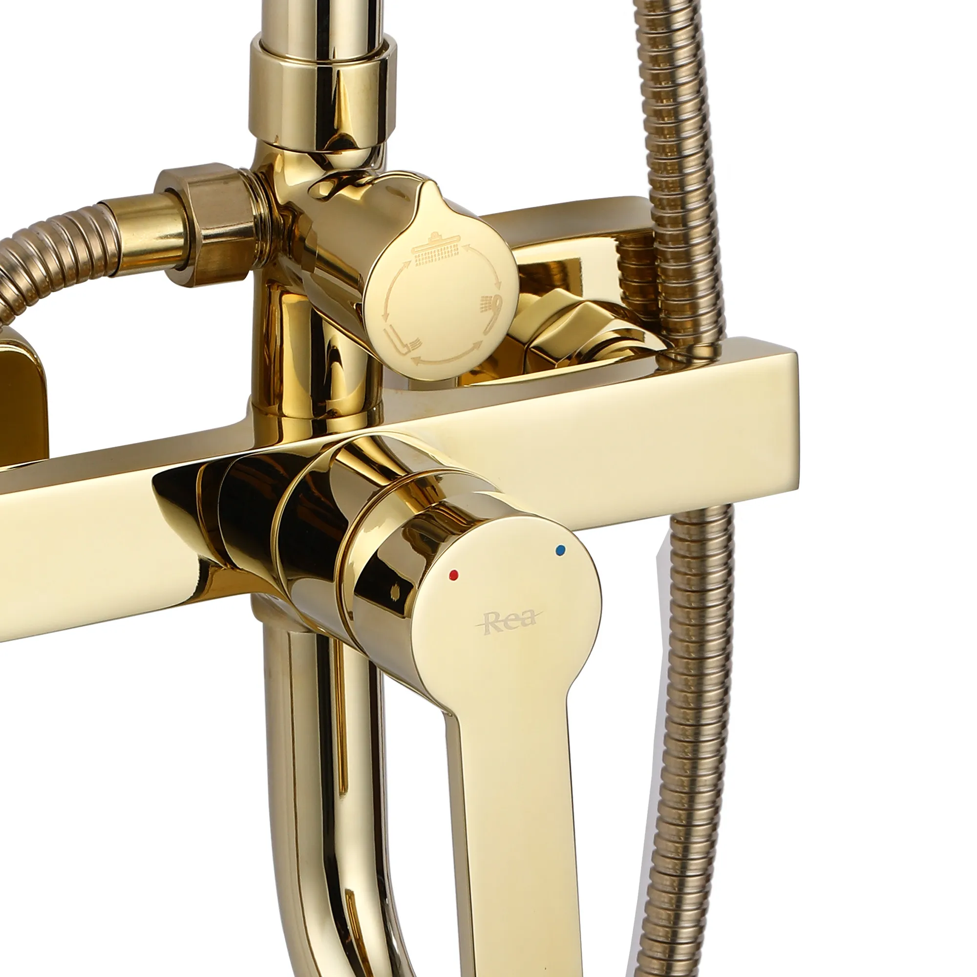 Set de duș culoare auriu înălțime 144 cm material alamă/ABS model Argus Gold [5]