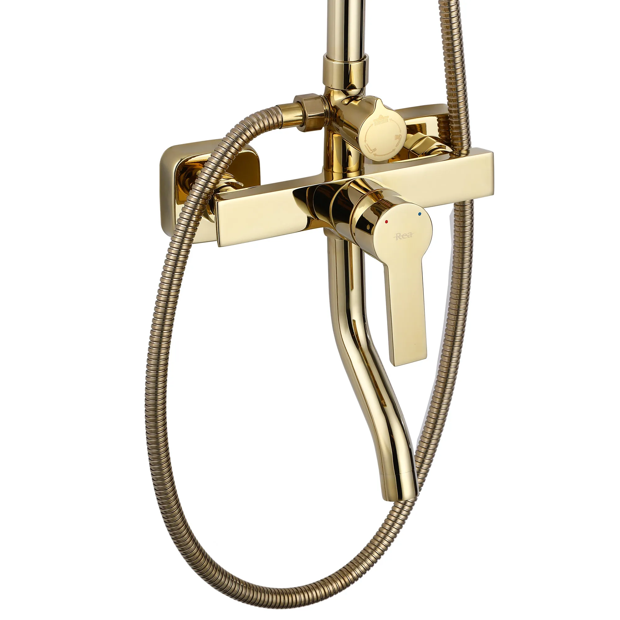 Set de duș culoare auriu înălțime 144 cm material alamă/ABS model Argus Gold [4]