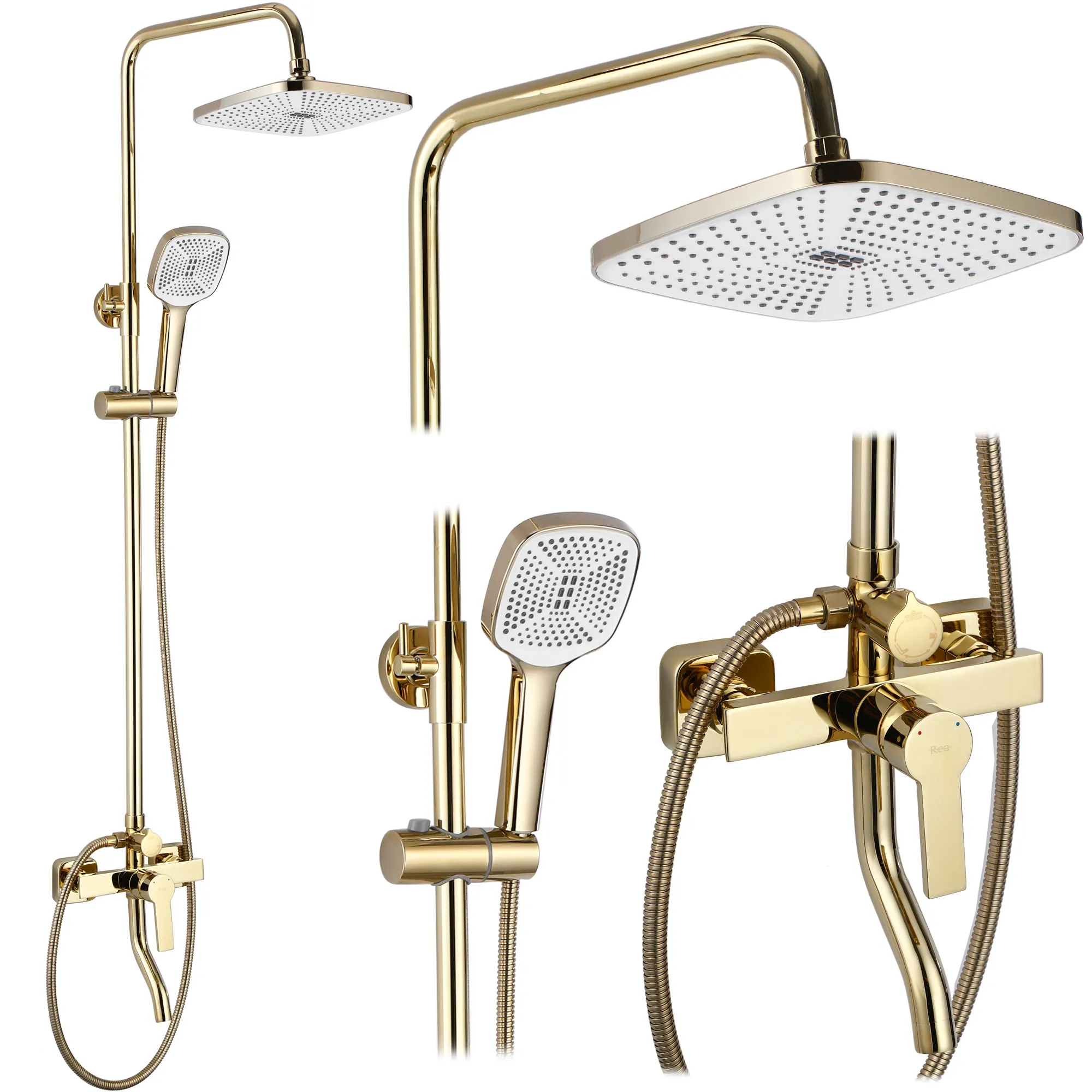 Set de duș culoare auriu înălțime 144 cm material alamă/ABS model Argus Gold [2]