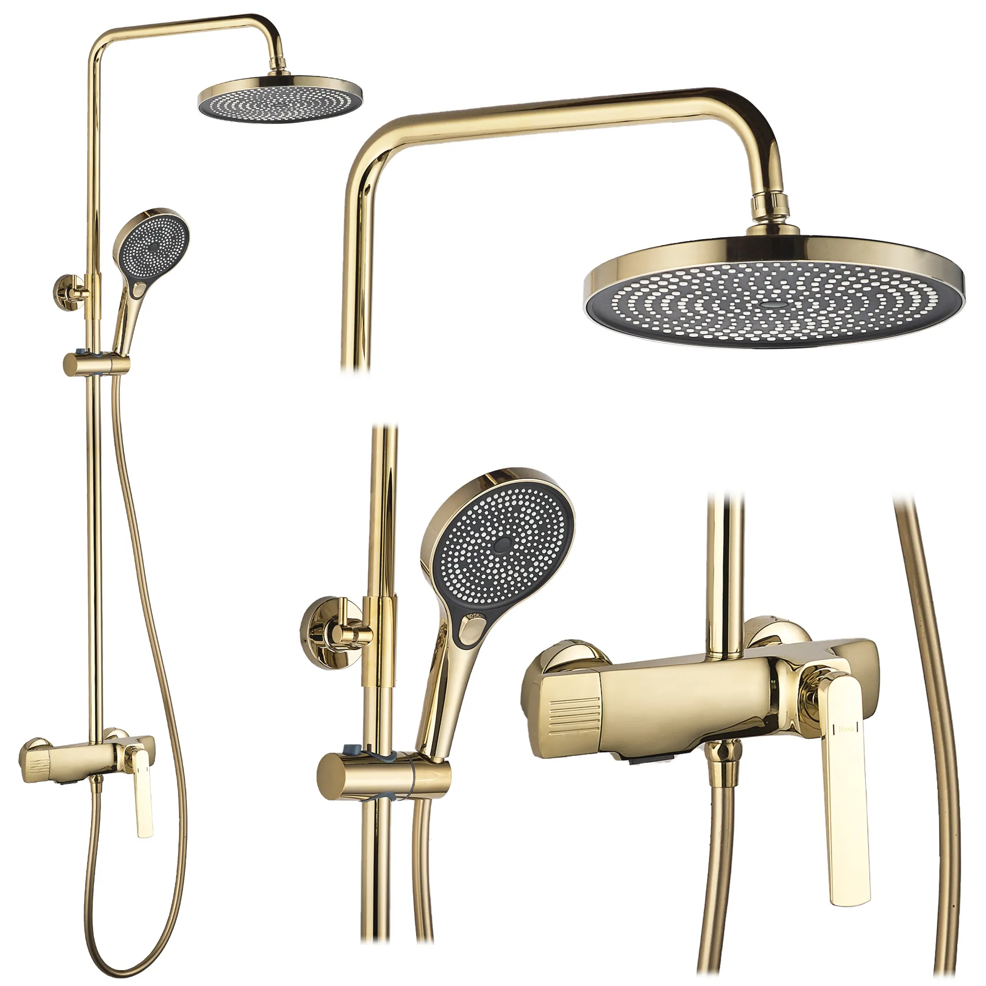 Set de duș culoare auriu înălțime 119 cm material alamă/ABS model Rebel Gold [2]