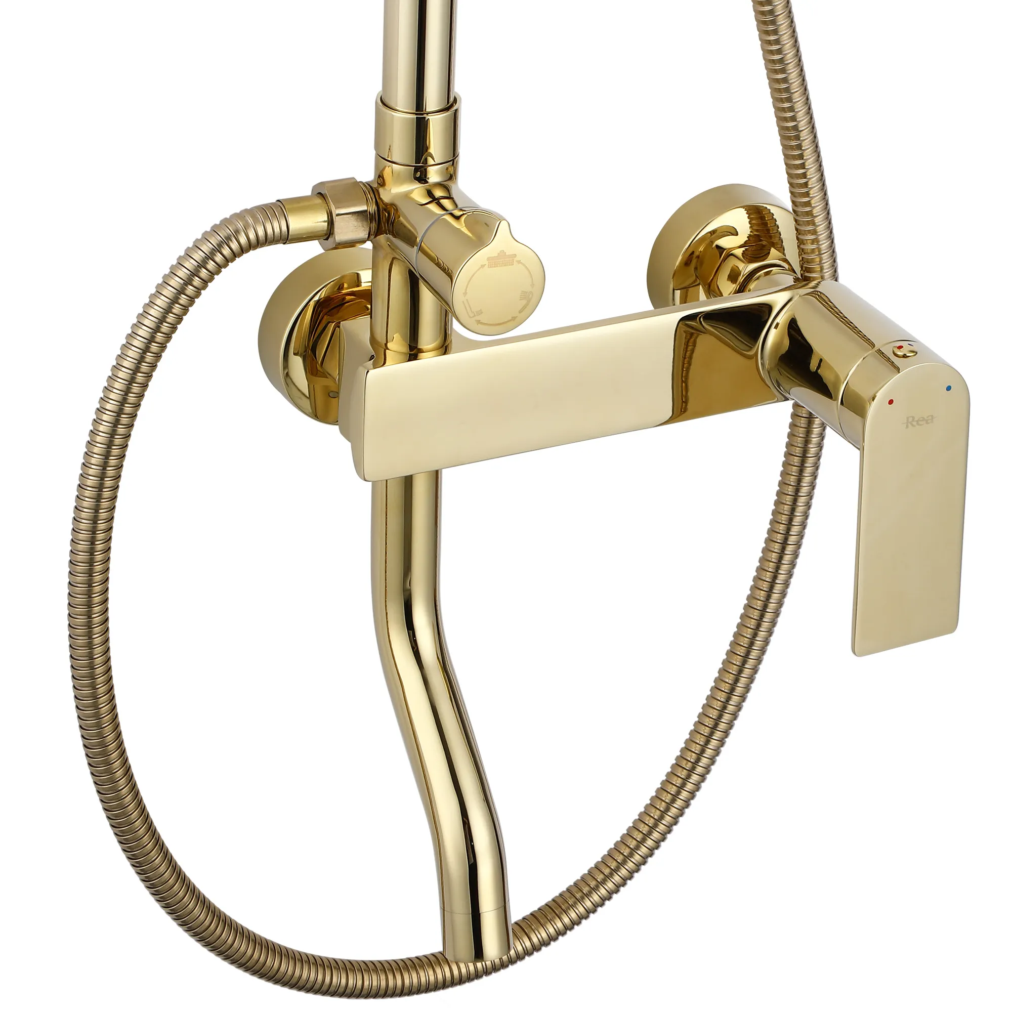 Set de duș culoare auriu înălțime 144 cm material alamă/ABS model Storm Gold [5]
