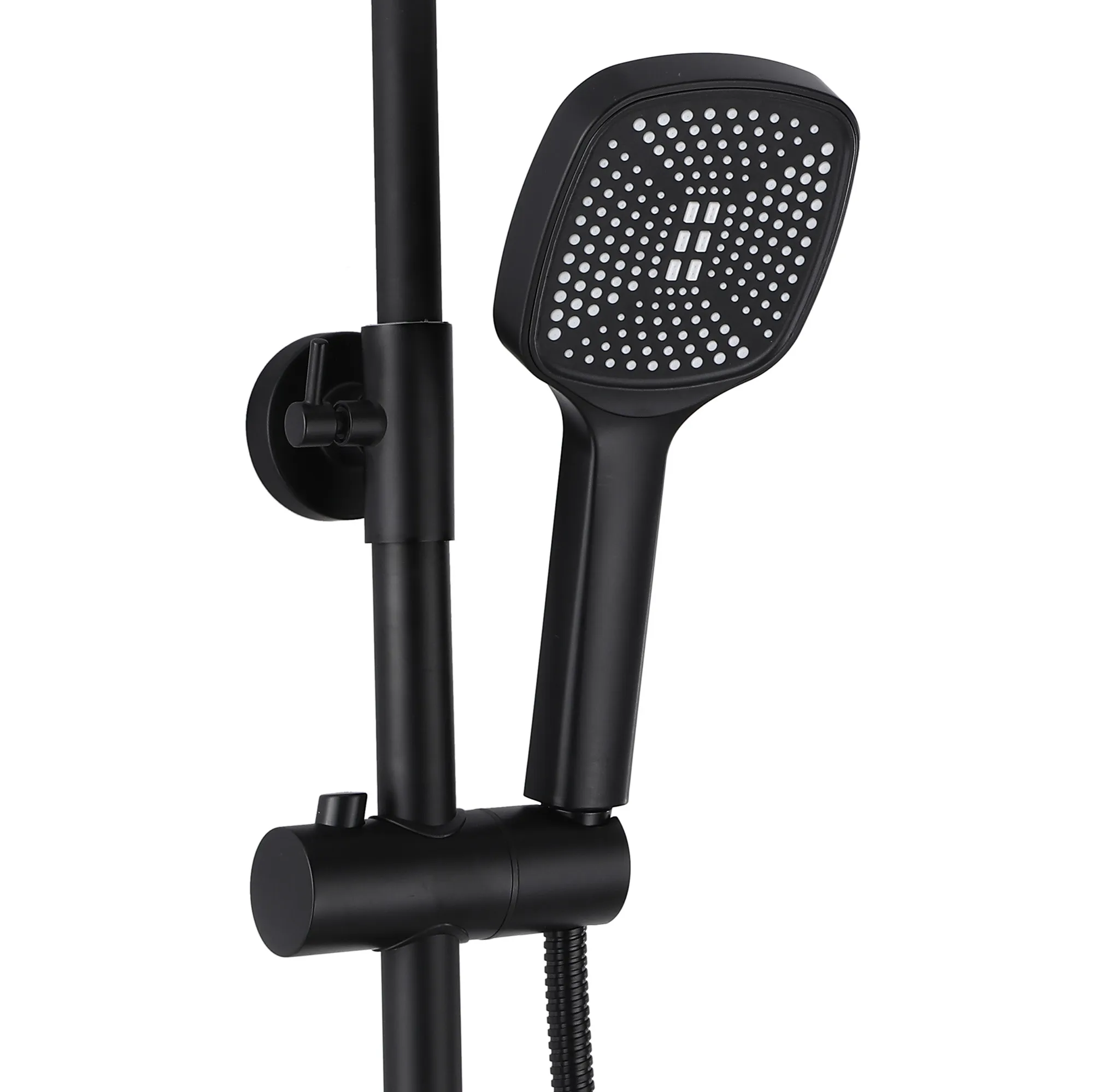 Set de duș culoare negru mat înălțime 136 cm material alamă/ABS model Storm Black Mat [5]