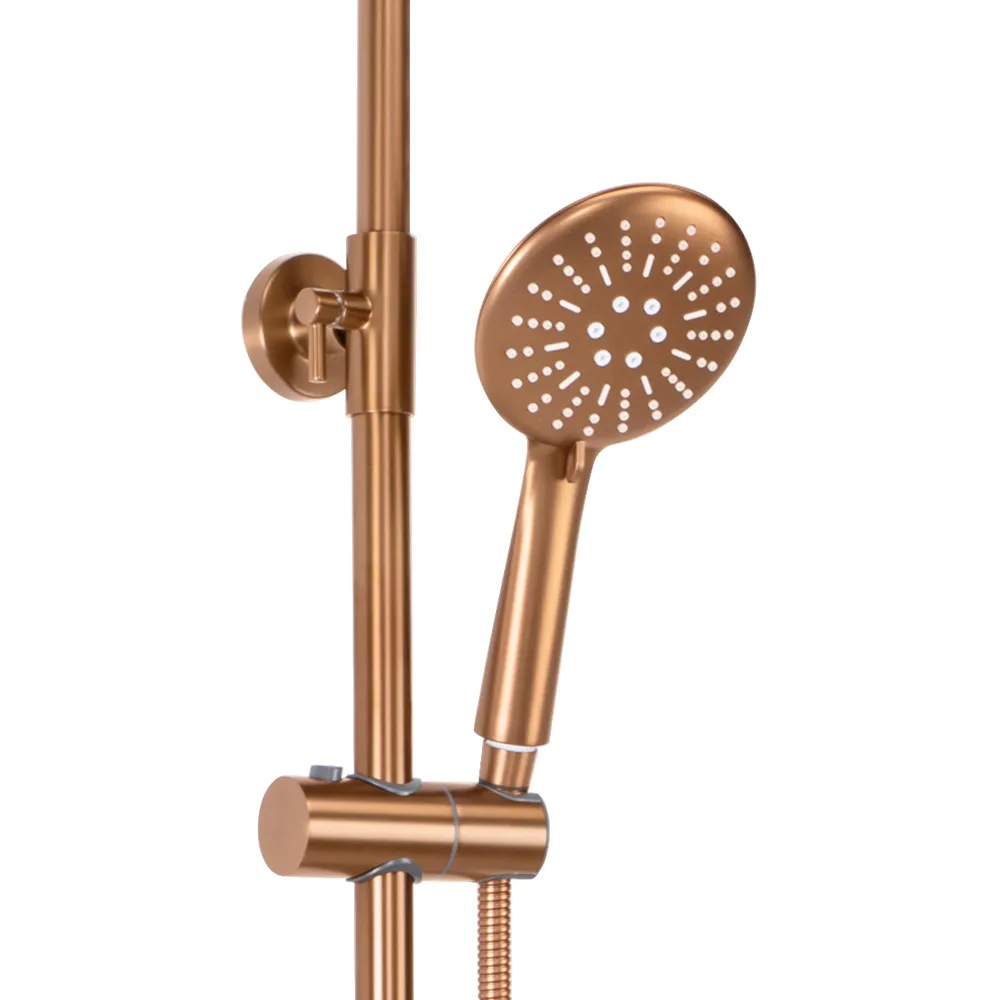 Set de duș cu termostat finisaj cupru periat înălțime 117 cm model Lungo Copper Brushed [4]
