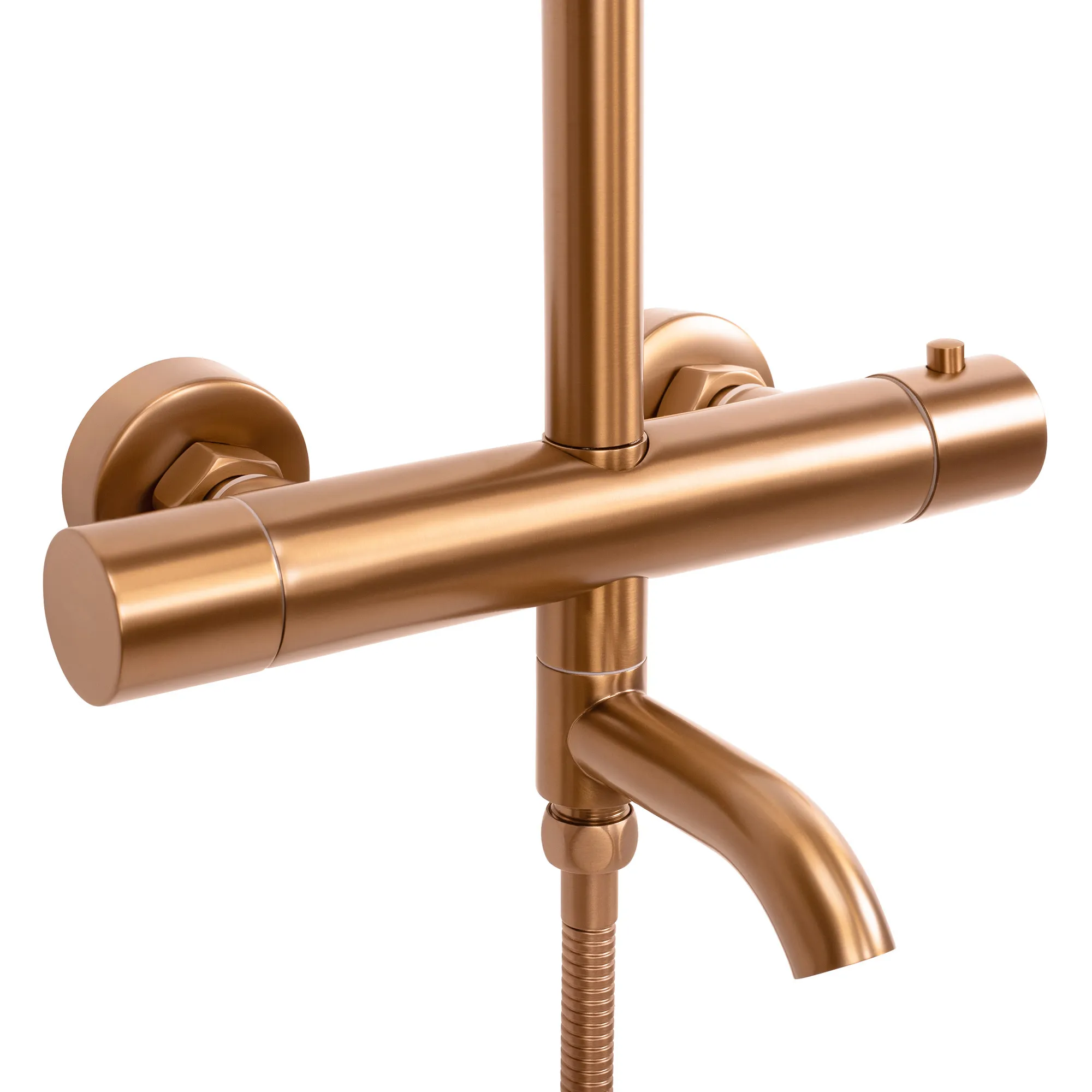 Set de duș cu termostat finisaj cupru periat înălțime 117 cm model Lungo Copper Brushed [7]