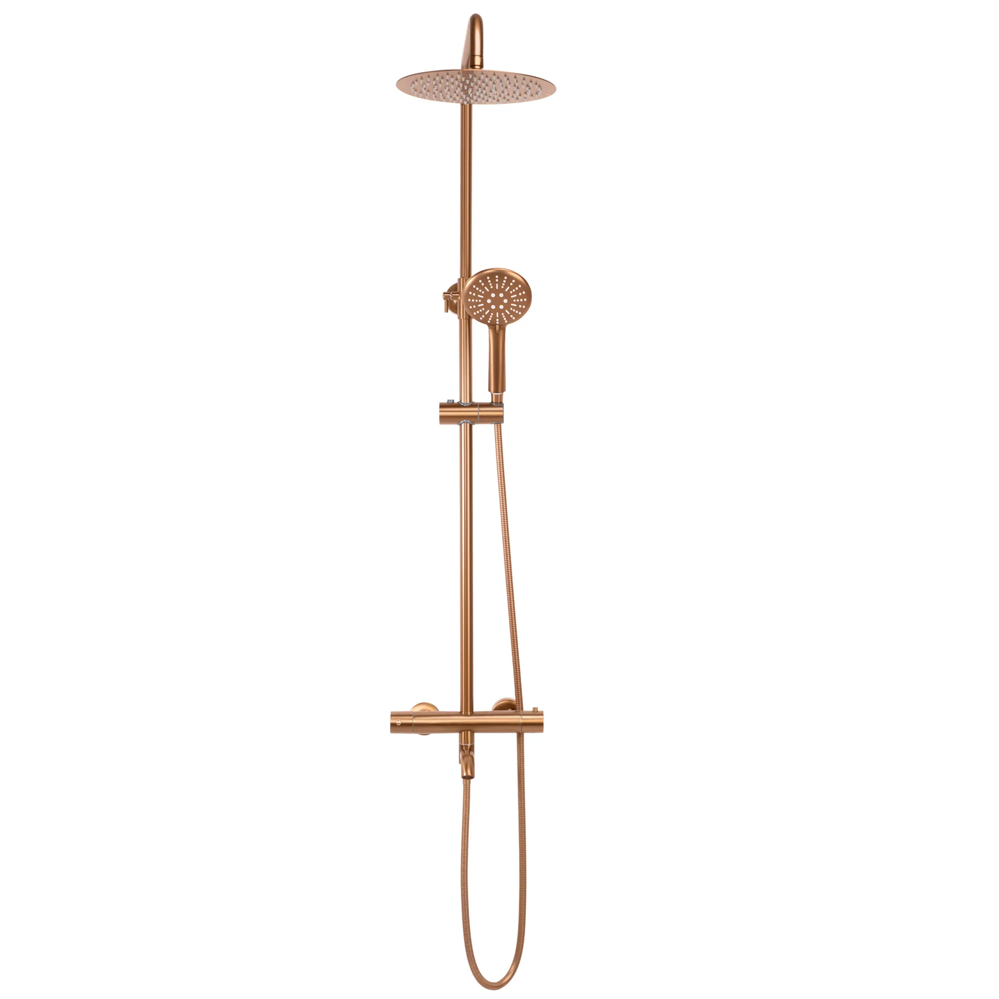 Set de duș cu termostat finisaj cupru periat înălțime 117 cm model Lungo Copper Brushed [2]