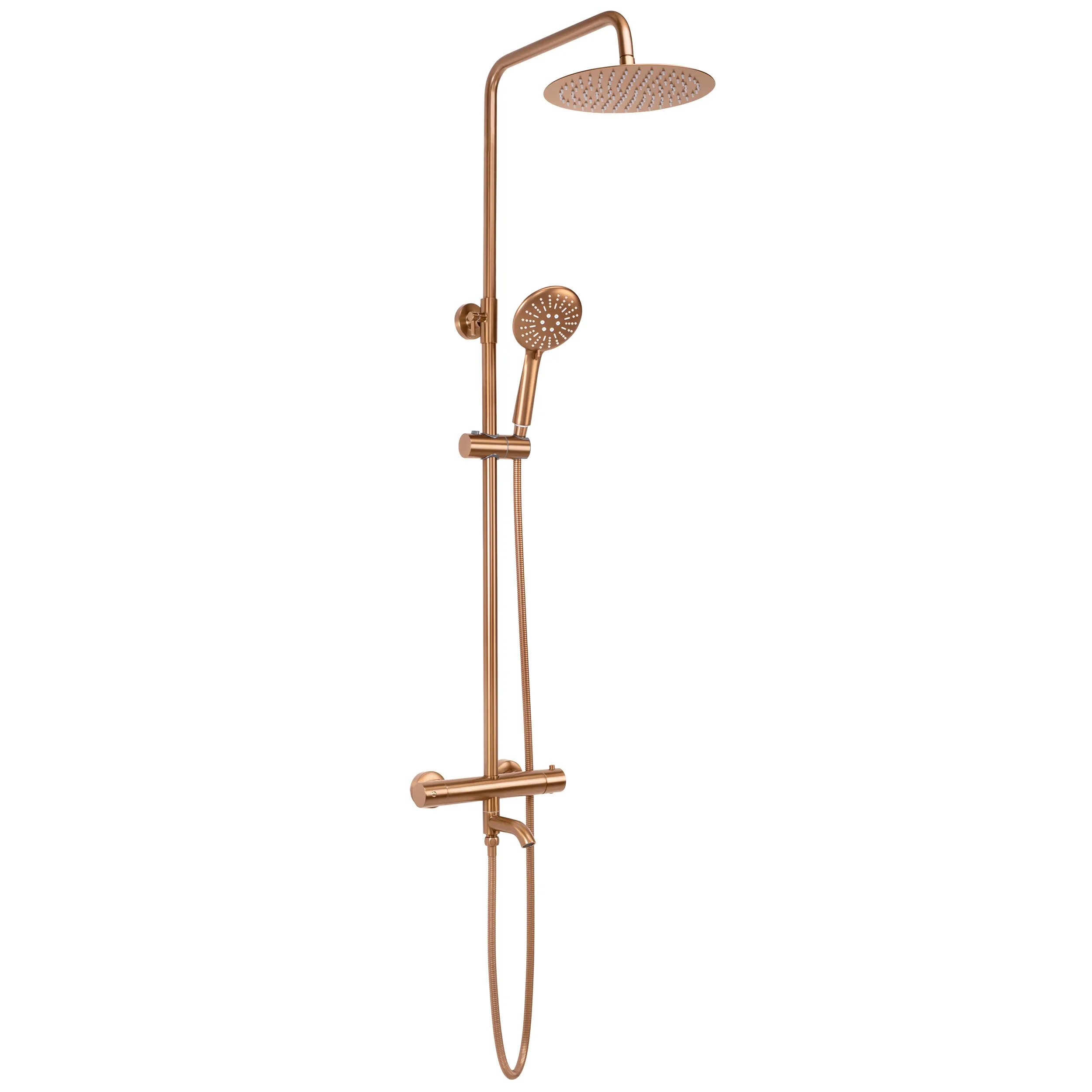 Set de duș cu termostat finisaj cupru periat înălțime 117 cm model Lungo Copper Brushed [1]