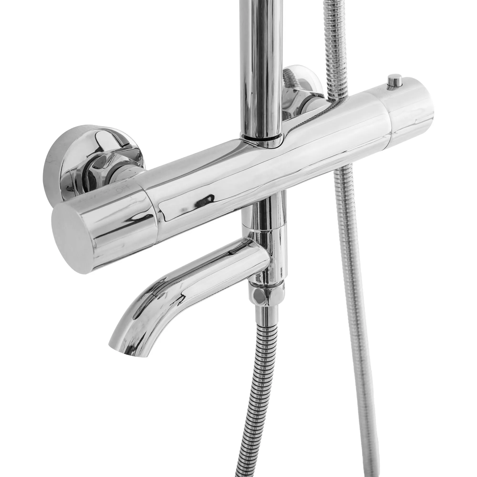 Set de duș cu termostat culoare crom lucios înălțime 117 cm material alamă/ABS model Lungo Chrom [6]