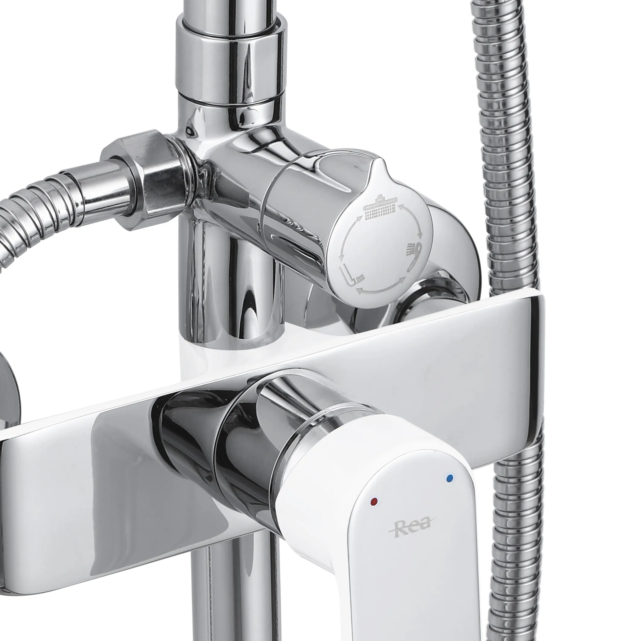 Set de duș culoare crom înălțime 144 cm material alamă/ABS model Bloom White Chrome [5]