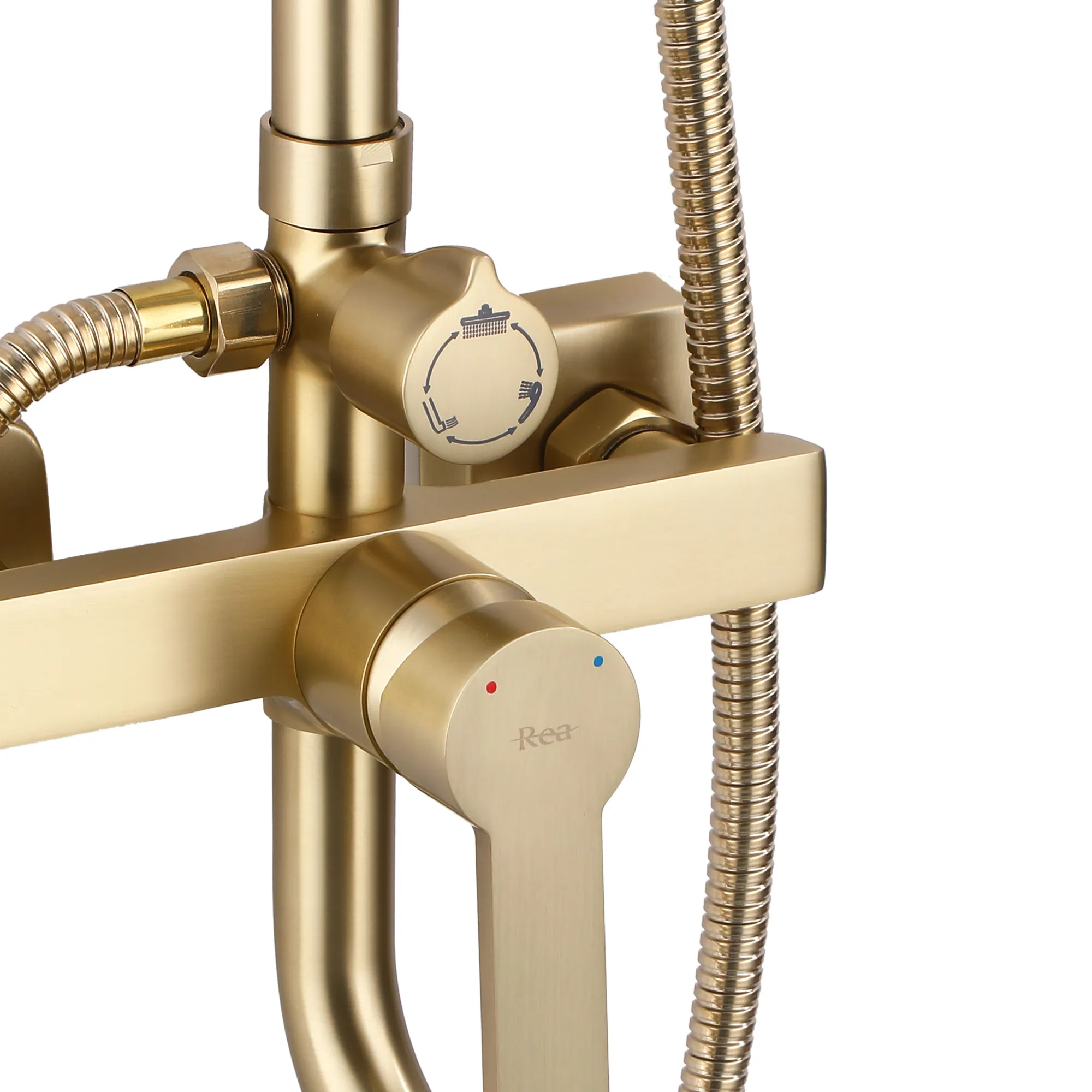 Set de duș culoare auriu periat înălțime 144 cm material alamă/ABS model Argus Gold Brushed [5]