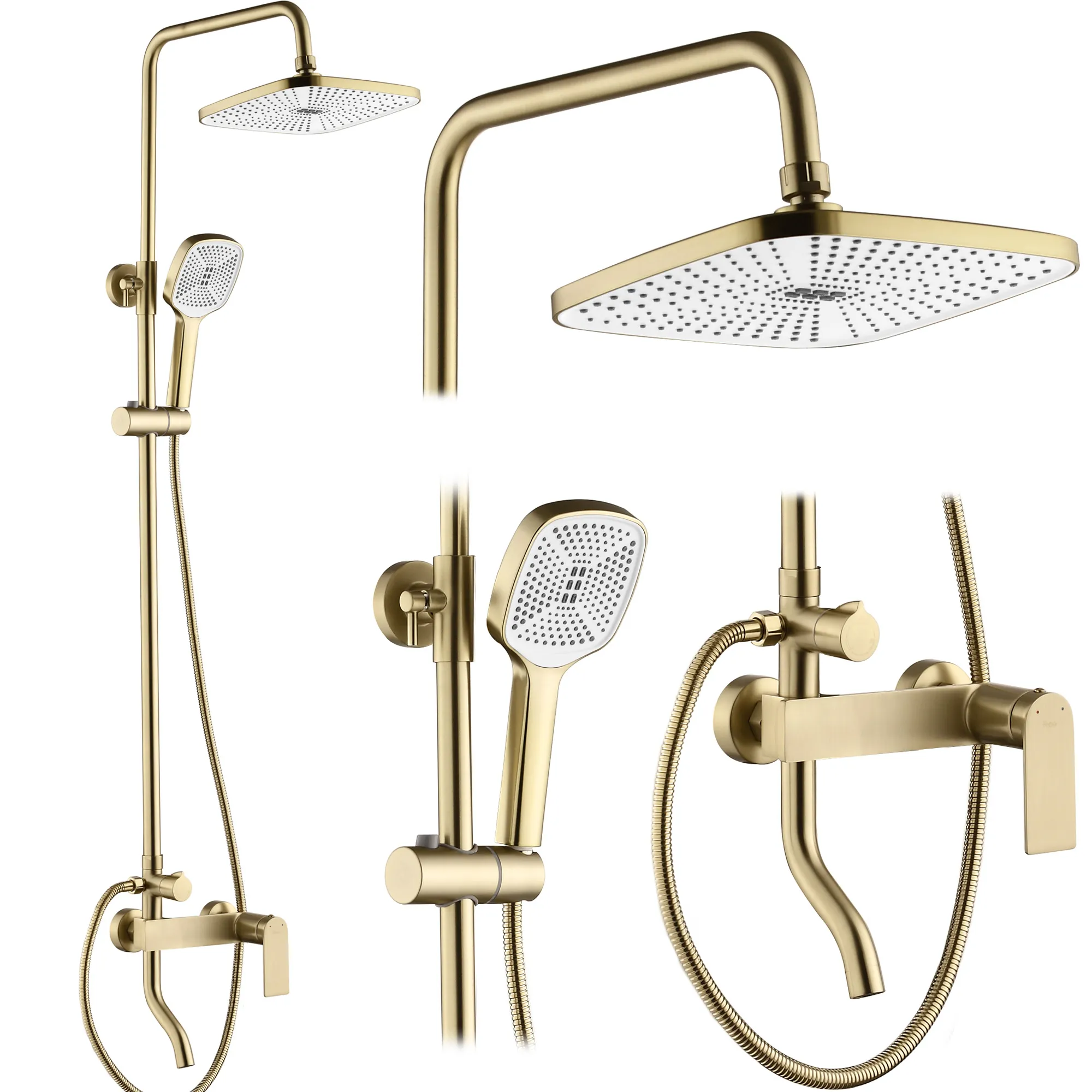 Set de duș culoare auriu periat înălțime 144 cm model Storm Gold Brush [2]