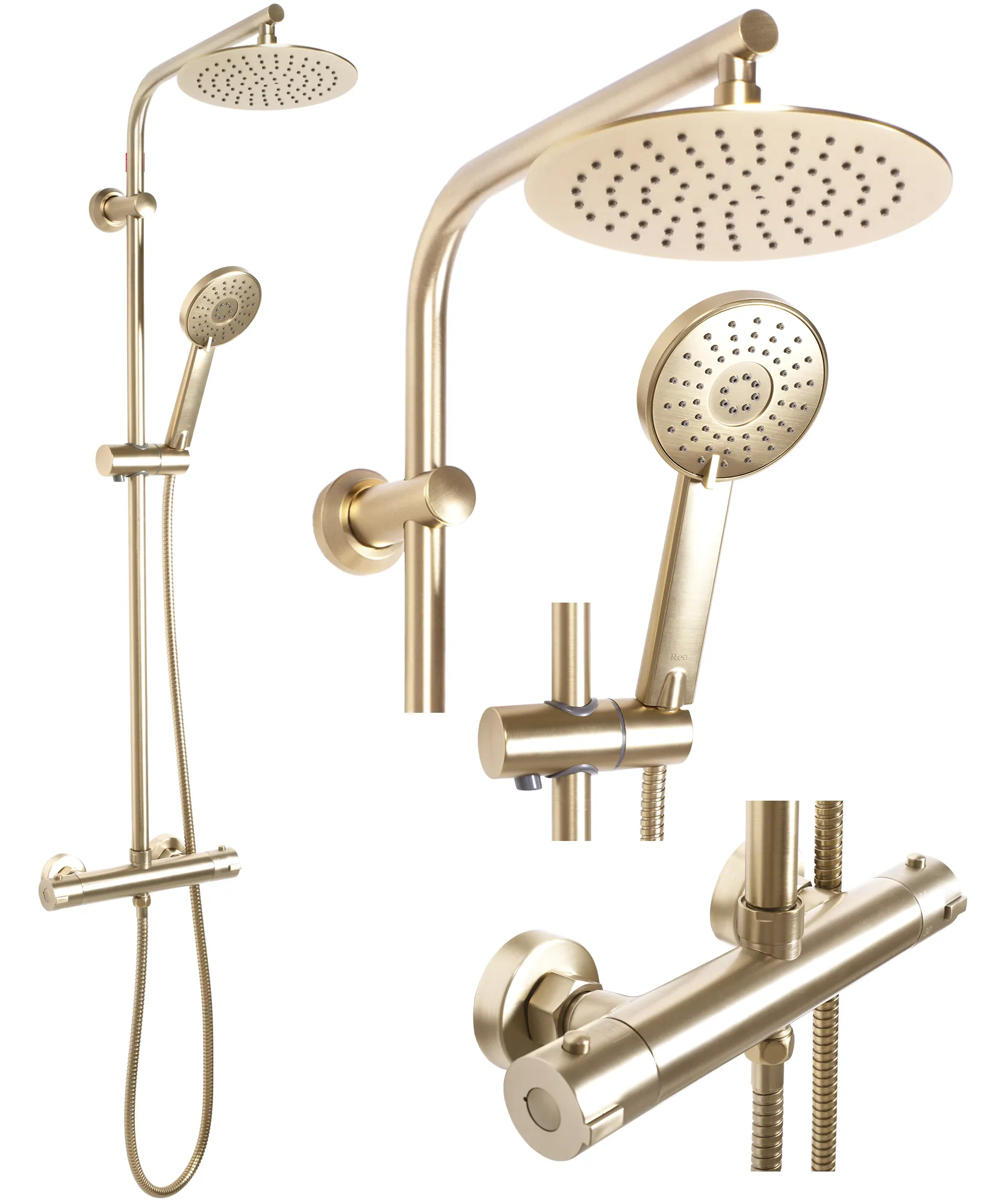 Set de duș culoare auriu periat înălțime 100 cm material alamă/ABS model Bliss Gold Brushed [3]