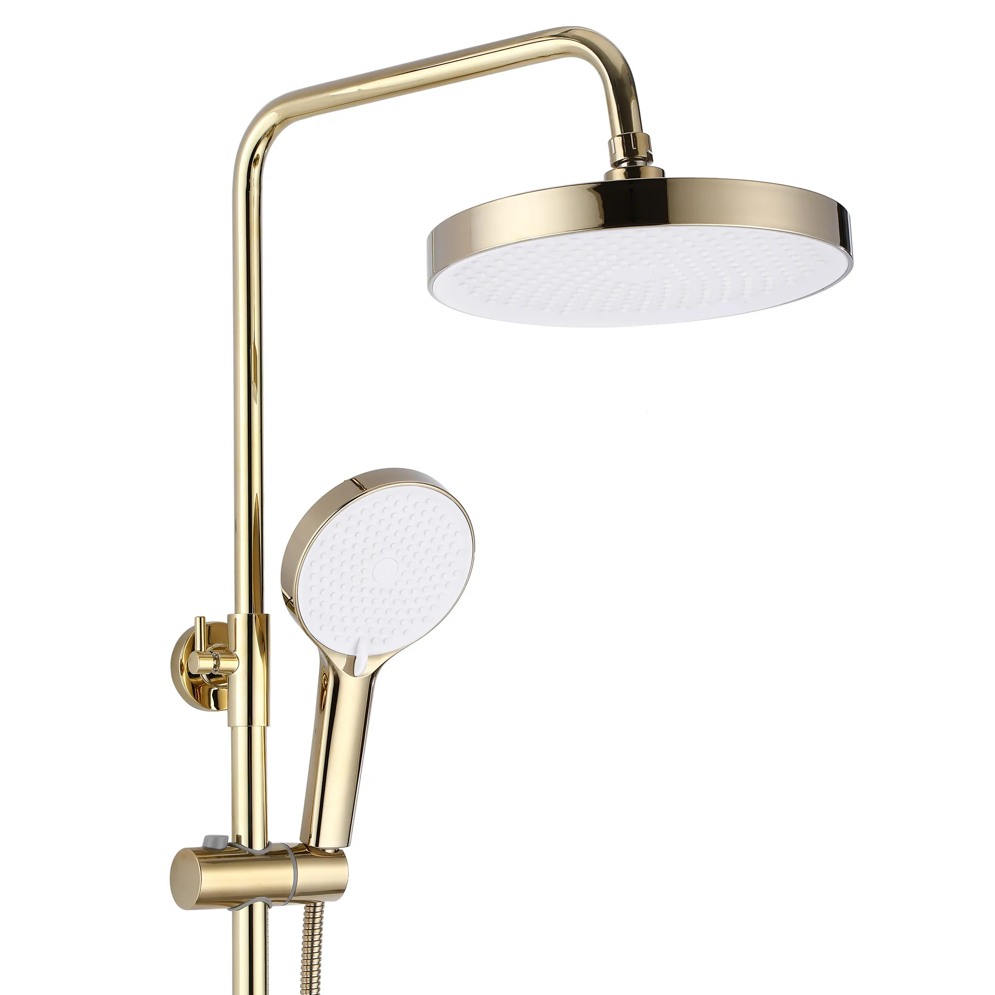 Set de duș culoare auriu și alb înălțime 144 cm material alamă/ABS model Bloom White Gold [3]