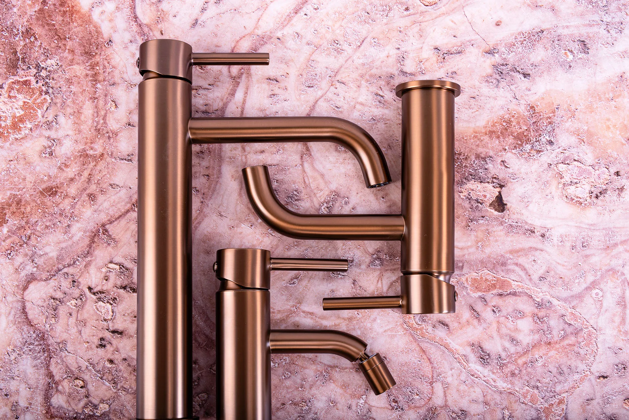 Set de duș încastrat finisaj cupru periat înălțime 16 cm material alamă model Lungo Copper Brushed [6]