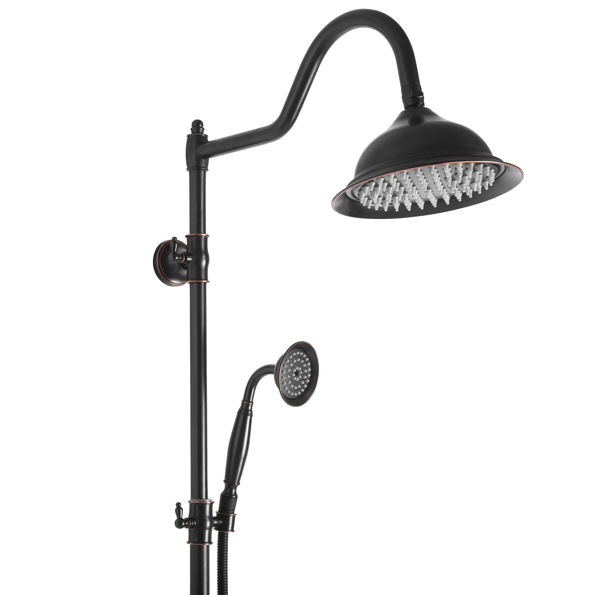 Set de duș culoare negru înălțime 150 cm material alamă/ABS model Bergamo Old Black [3]