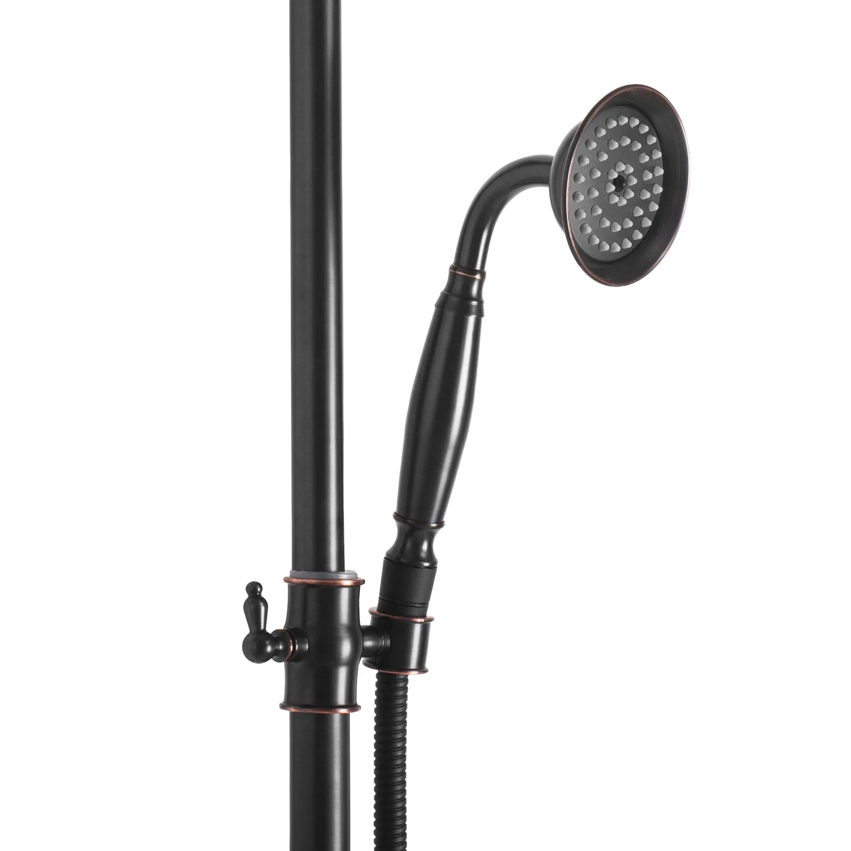 Set de duș culoare negru înălțime 150 cm material alamă/ABS model Bergamo Old Black [7]