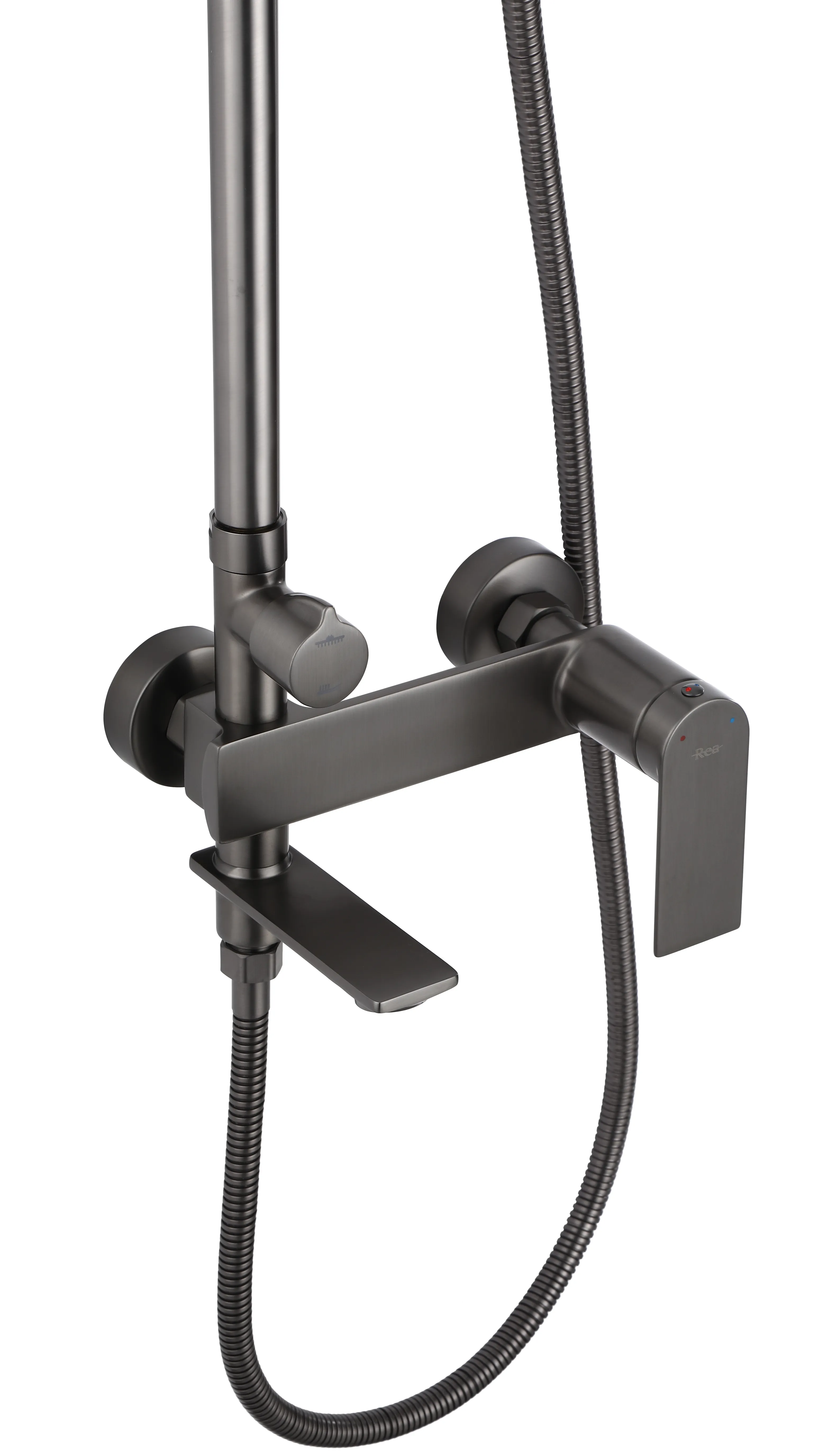Set de duș culoare titanium înălțime 136 cm material alamă/ABS model Storm Titanium [4]