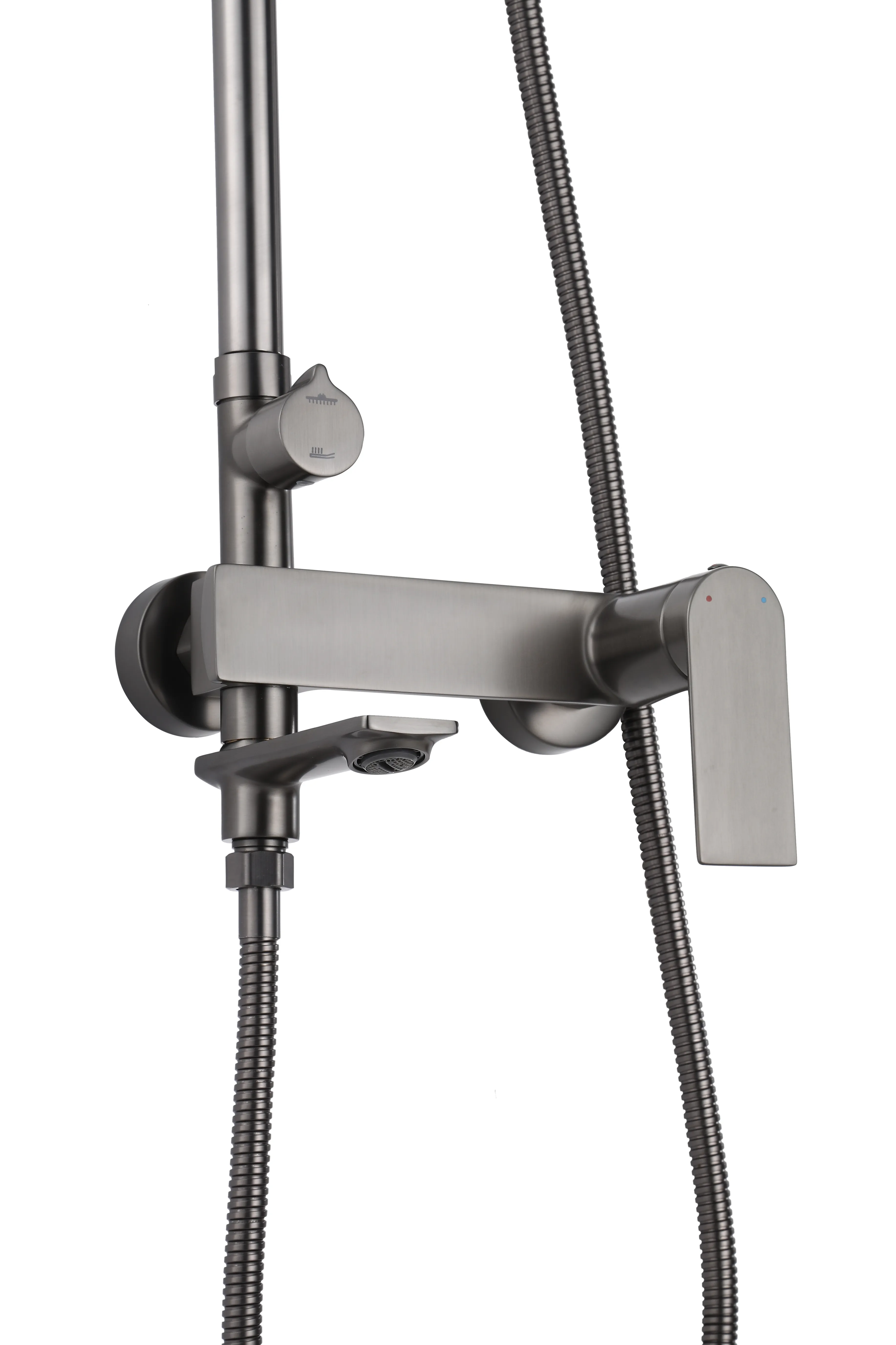 Set de duș culoare titanium înălțime 136 cm material alamă/ABS model Storm Titanium [5]