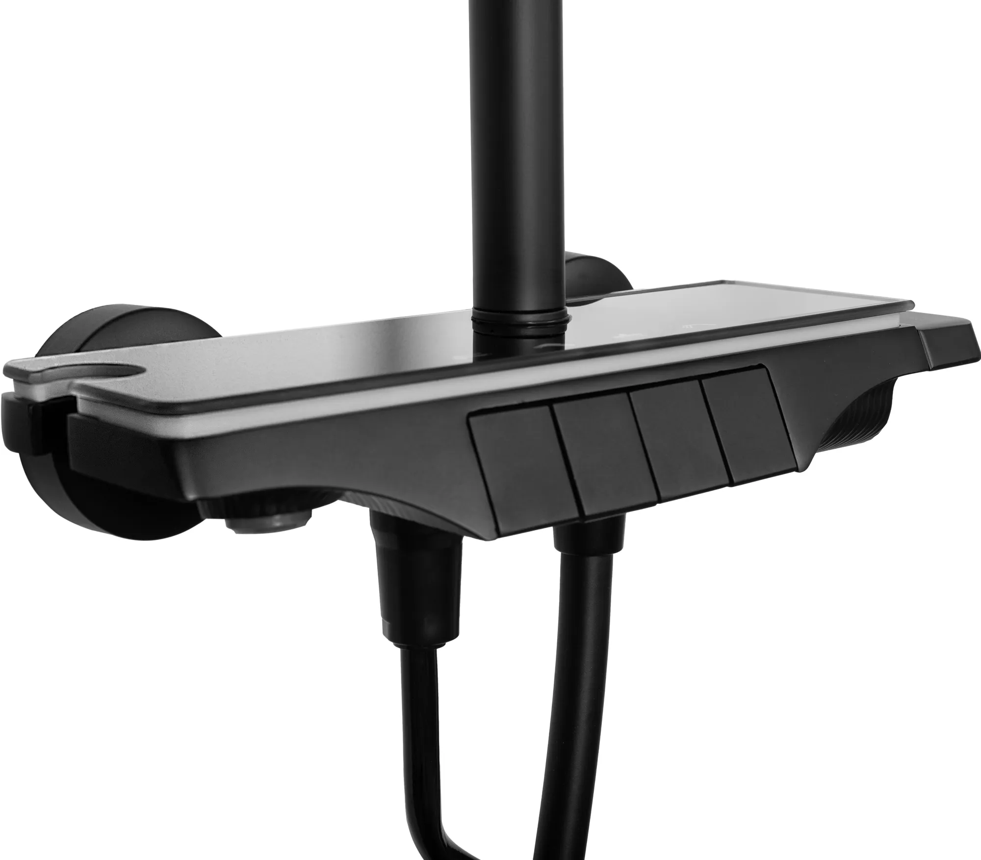 Set de duș culoare negru mat înălțime 120 cm material alamă/ABS model Savio Led Black [4]