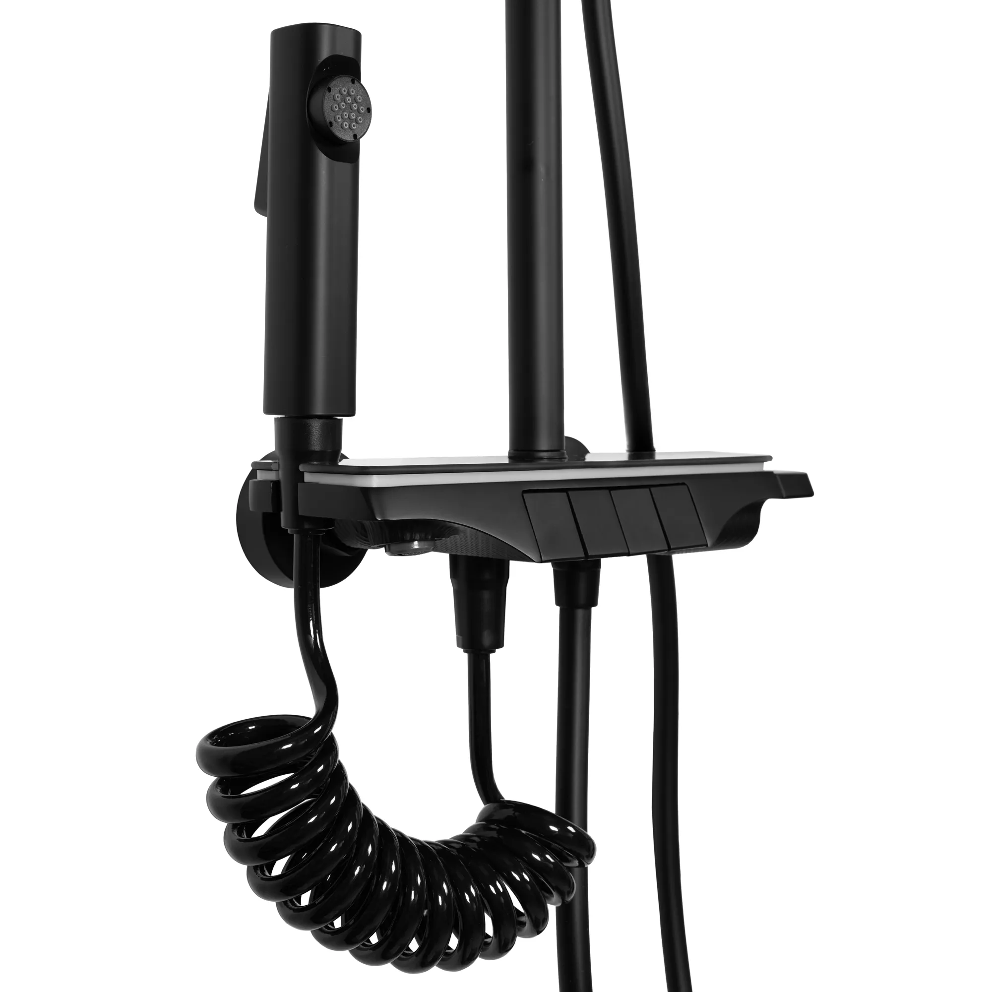 Set de duș culoare negru mat înălțime 120 cm material alamă/ABS model Savio Led Black [5]