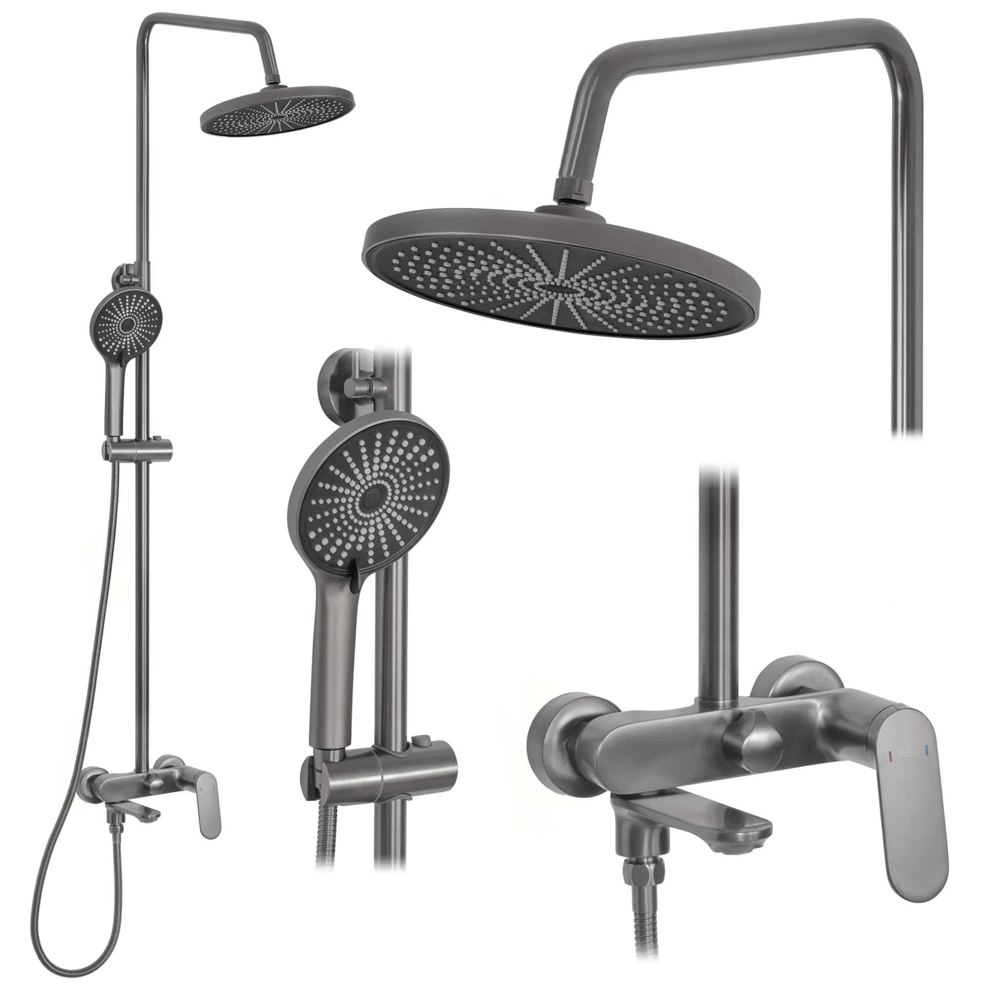 Set de duș finisaj titanium înălțime 117 cm model Marco Gun Grey [5]