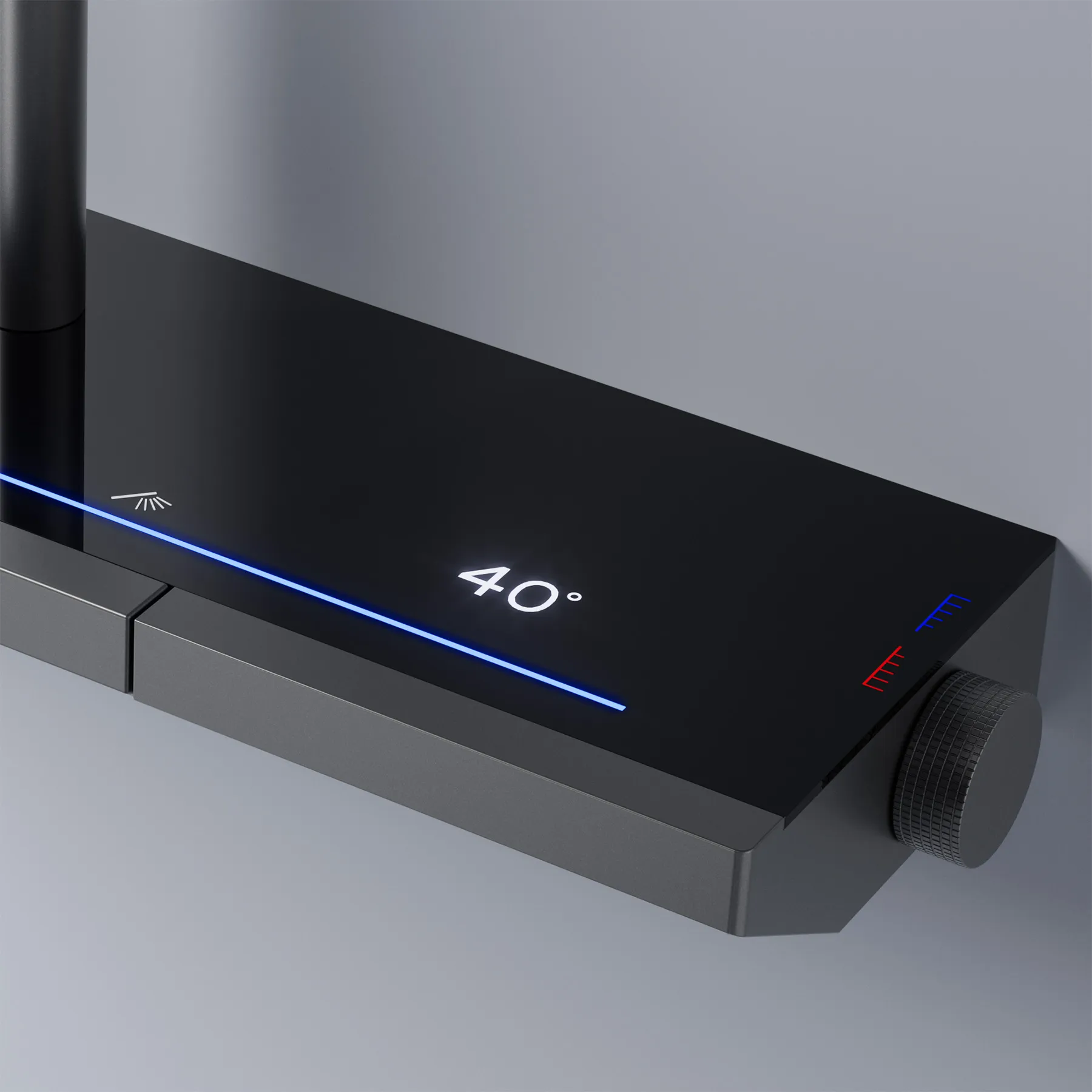 Set de duș cu termostat finisaj titanium înălțime 102 cm model Pedro Titanium [5]