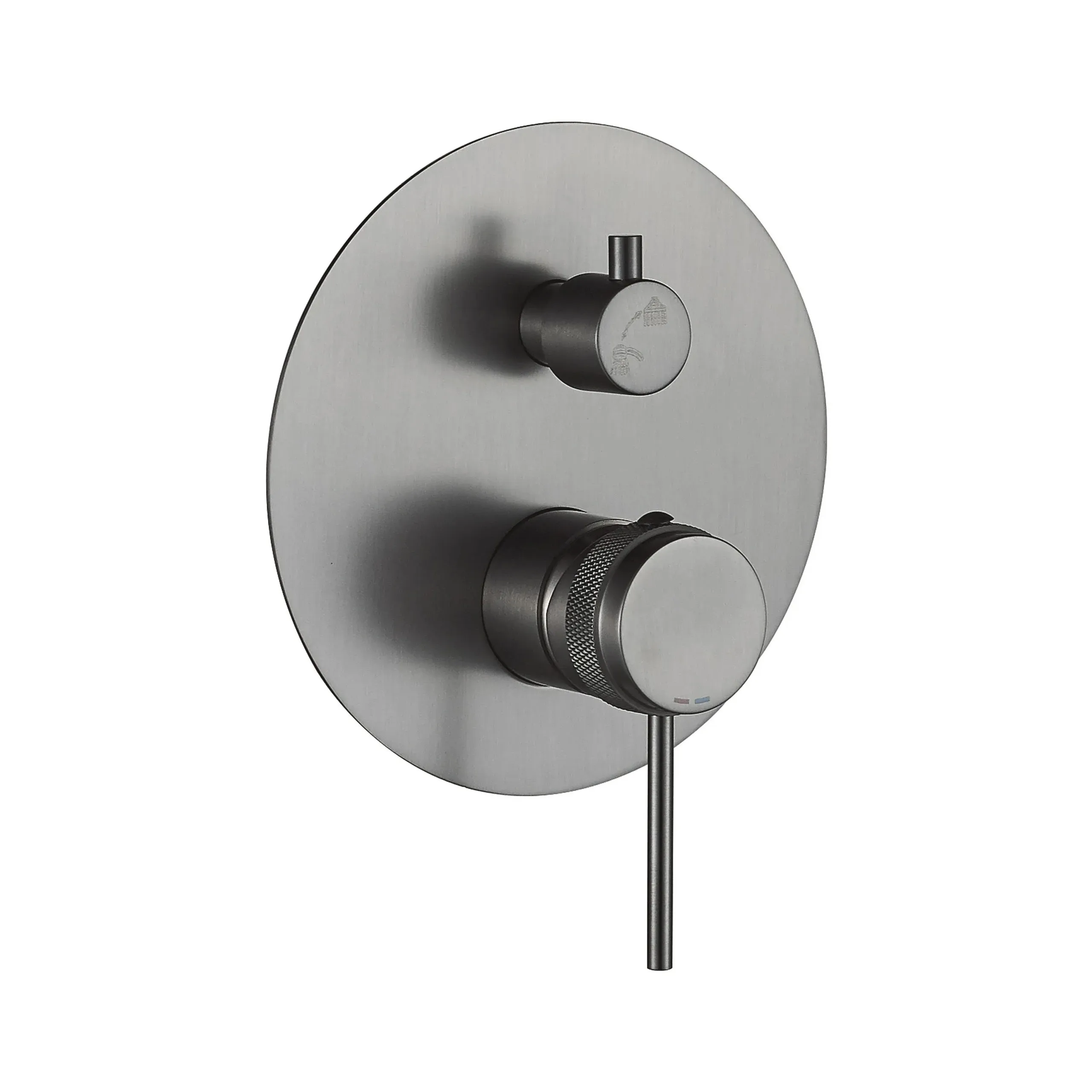 Set de duș încastrat culoare titanium material alamă înălțime 16 cm model Lungo Grip Gun Grey [4]