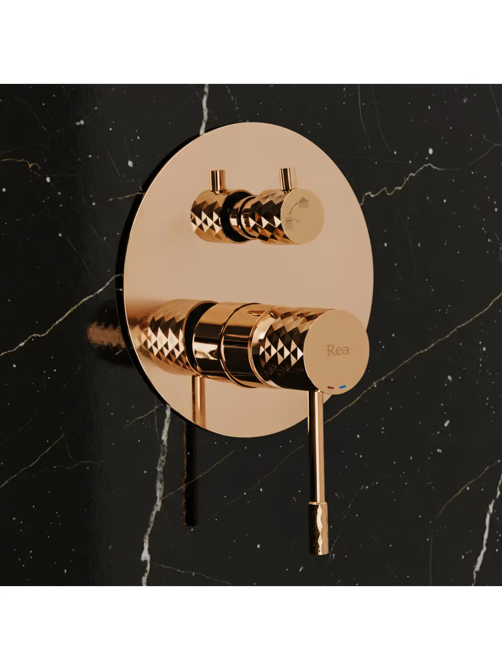 Set de duș încastrat finisaj cupru lucios model Lungo Diamond Copper [4]