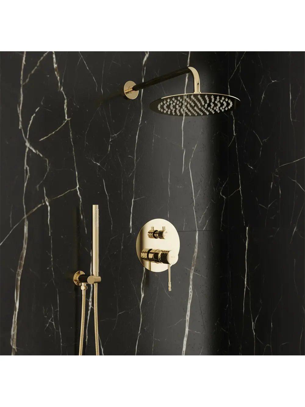 Set de duș încastrat finisaj auriu lucios model Lungo Diamond Gold [2]