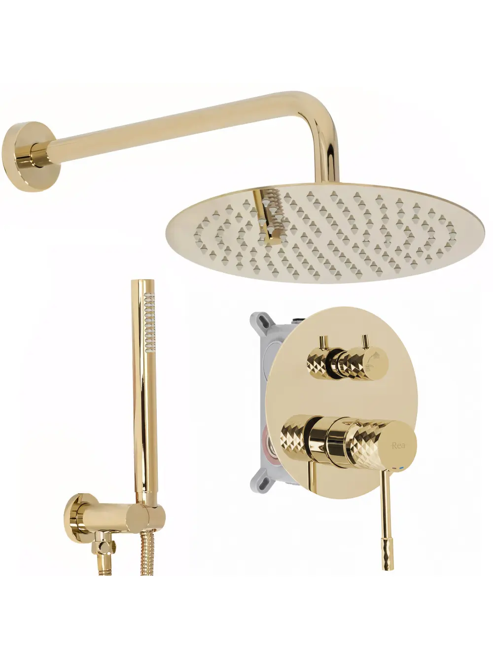 Set de duș încastrat finisaj auriu lucios model Lungo Diamond Gold [1]